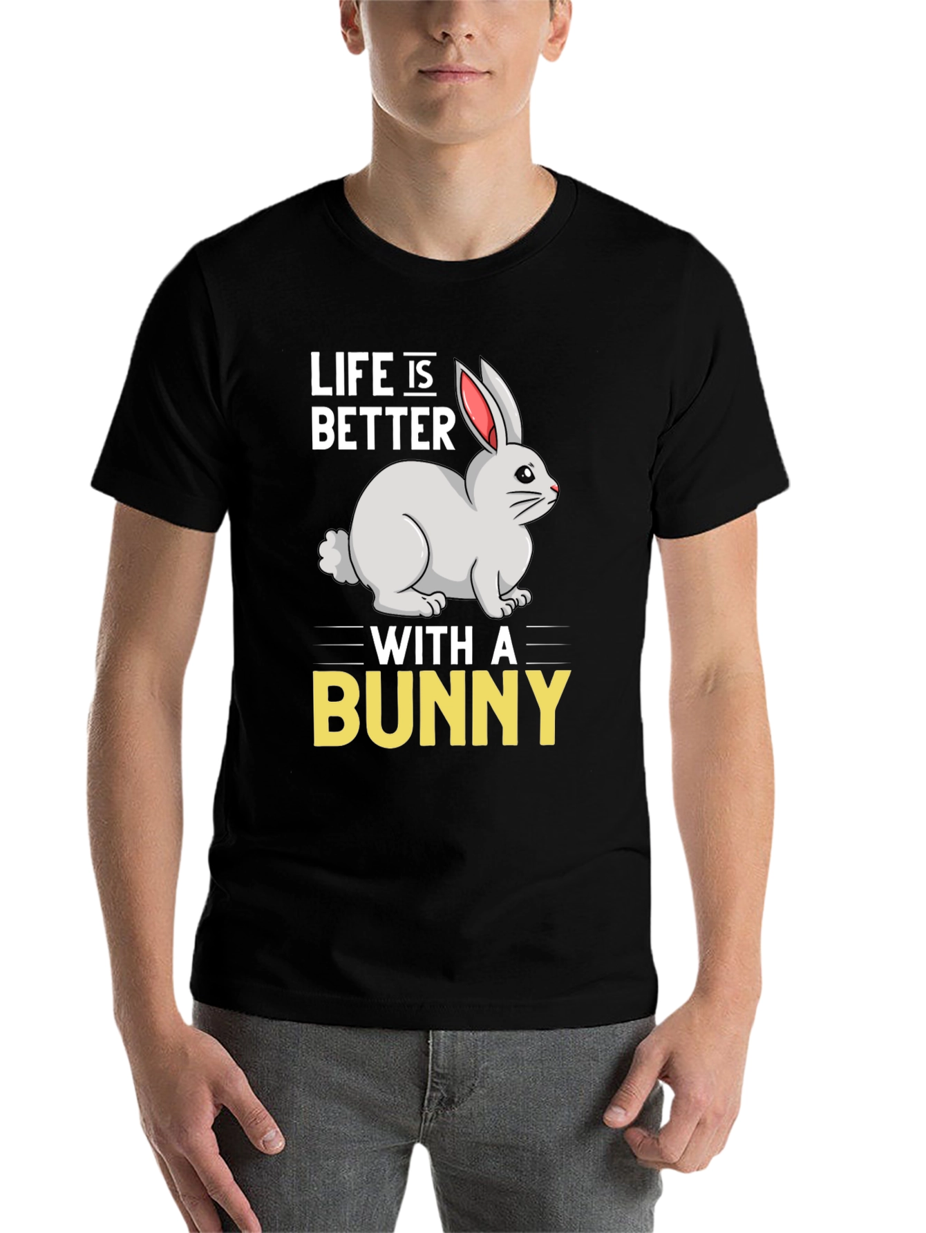 Black Life is Better with a Bunny Graphic T-Shirt view 7