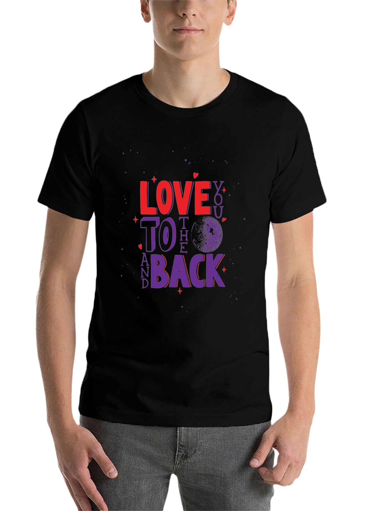 Black Love You To The Moon and Back Graphic Tee view 7