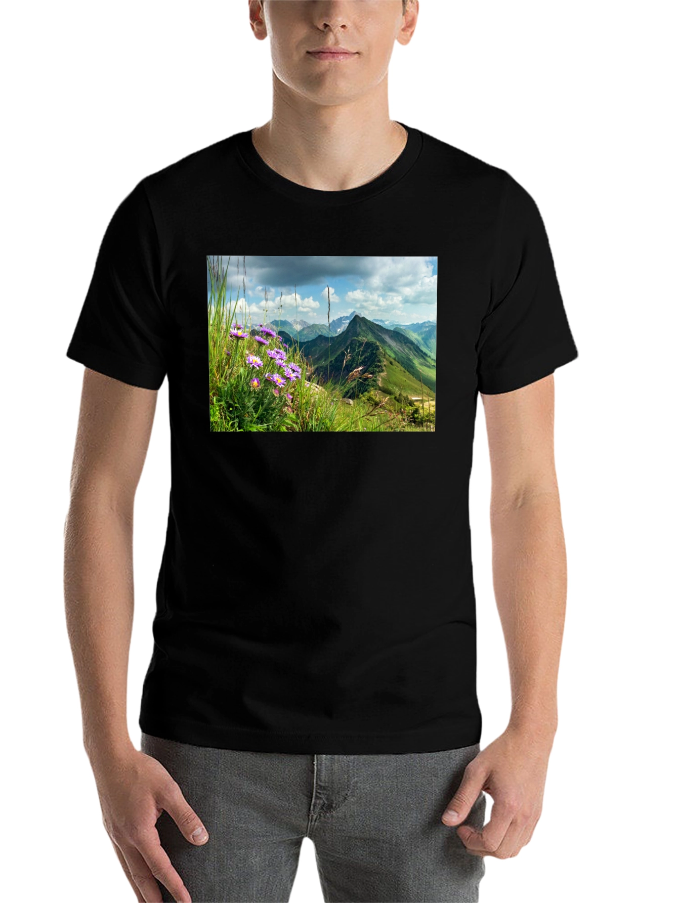 Black Mountain Vista Graphic Tee - Nature Inspired Design view 7