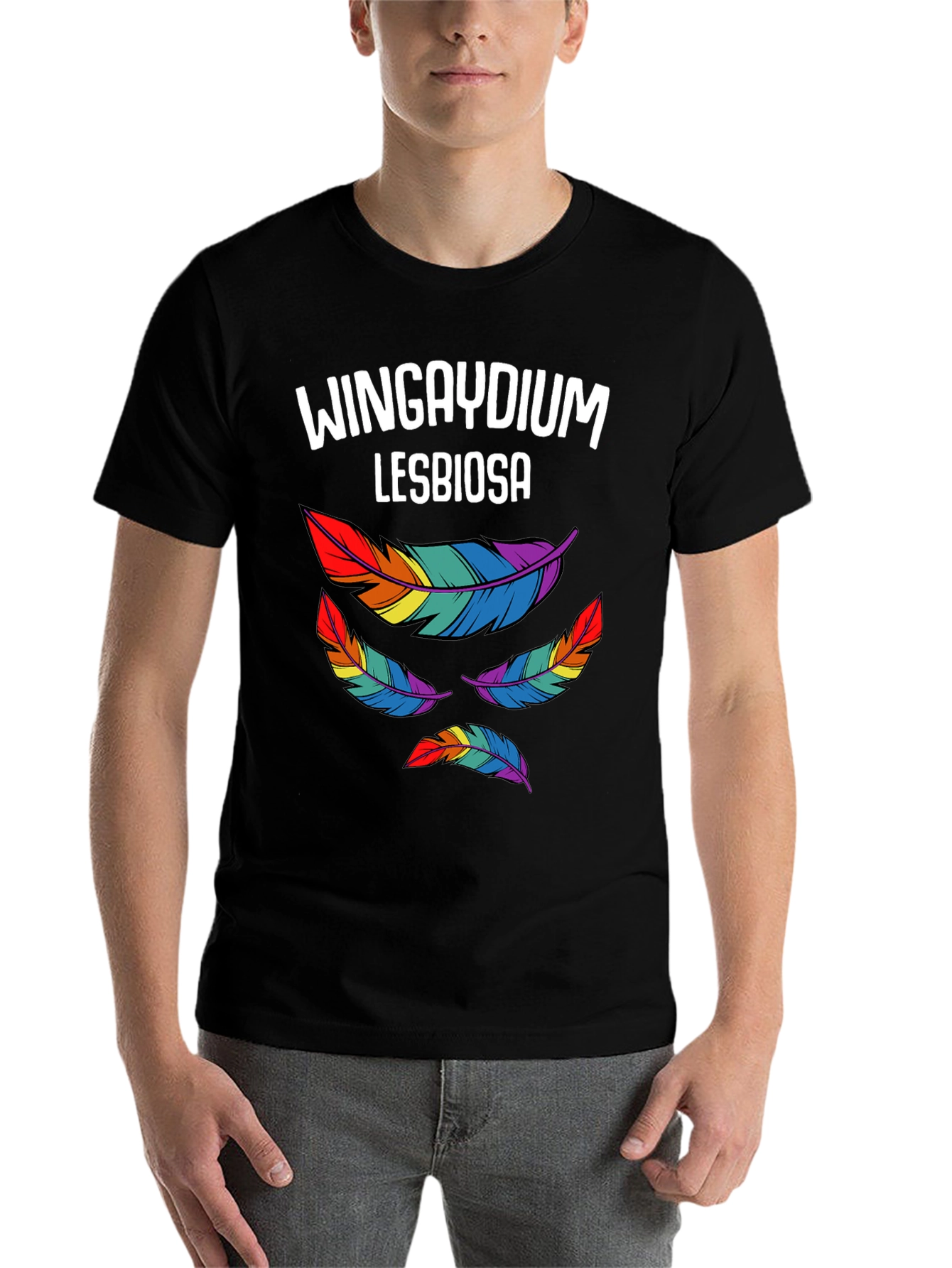 Wingaydium Lesbiosa T-Shirt - Pride Feather Design - 7