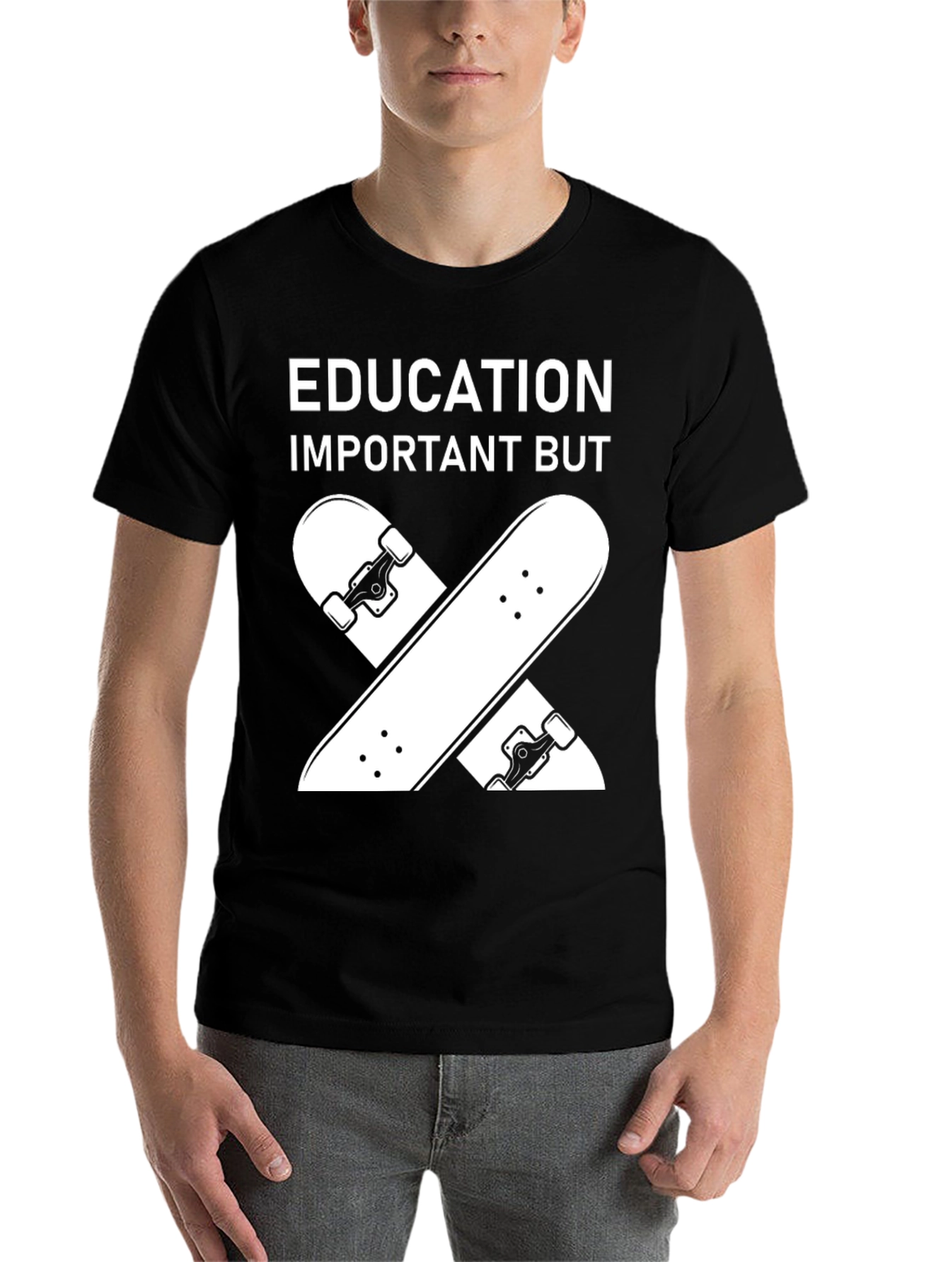 Black Education Important Skateboard T-Shirt view 7