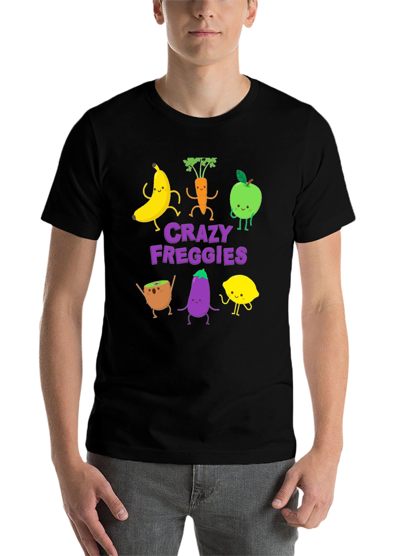 Black Crazy Freggies Graphic T-Shirt view 7