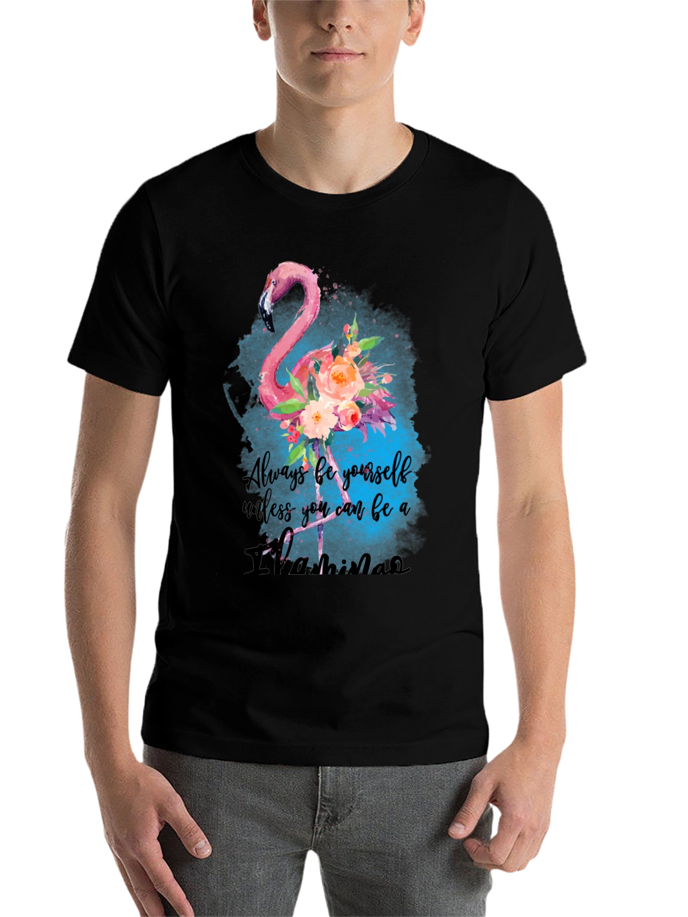 Black Always Be A Flamingo T-Shirt - Unique Design view 7