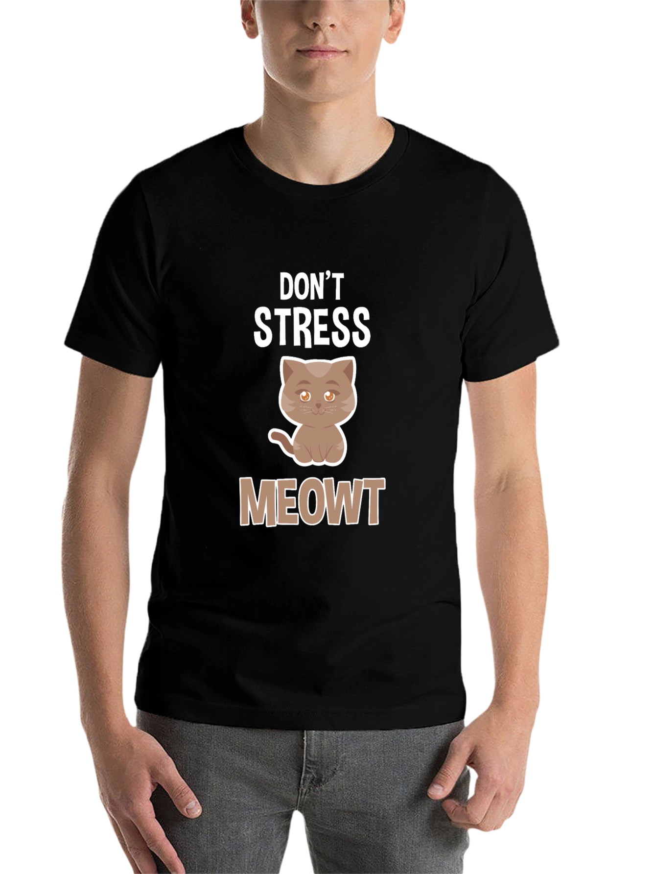 Black Don't Stress Meowt T-Shirt view 7