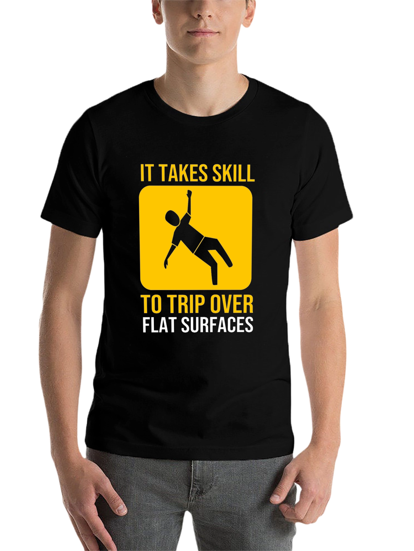 Black Funny "It Takes Skill" Graphic T-Shirt view 7