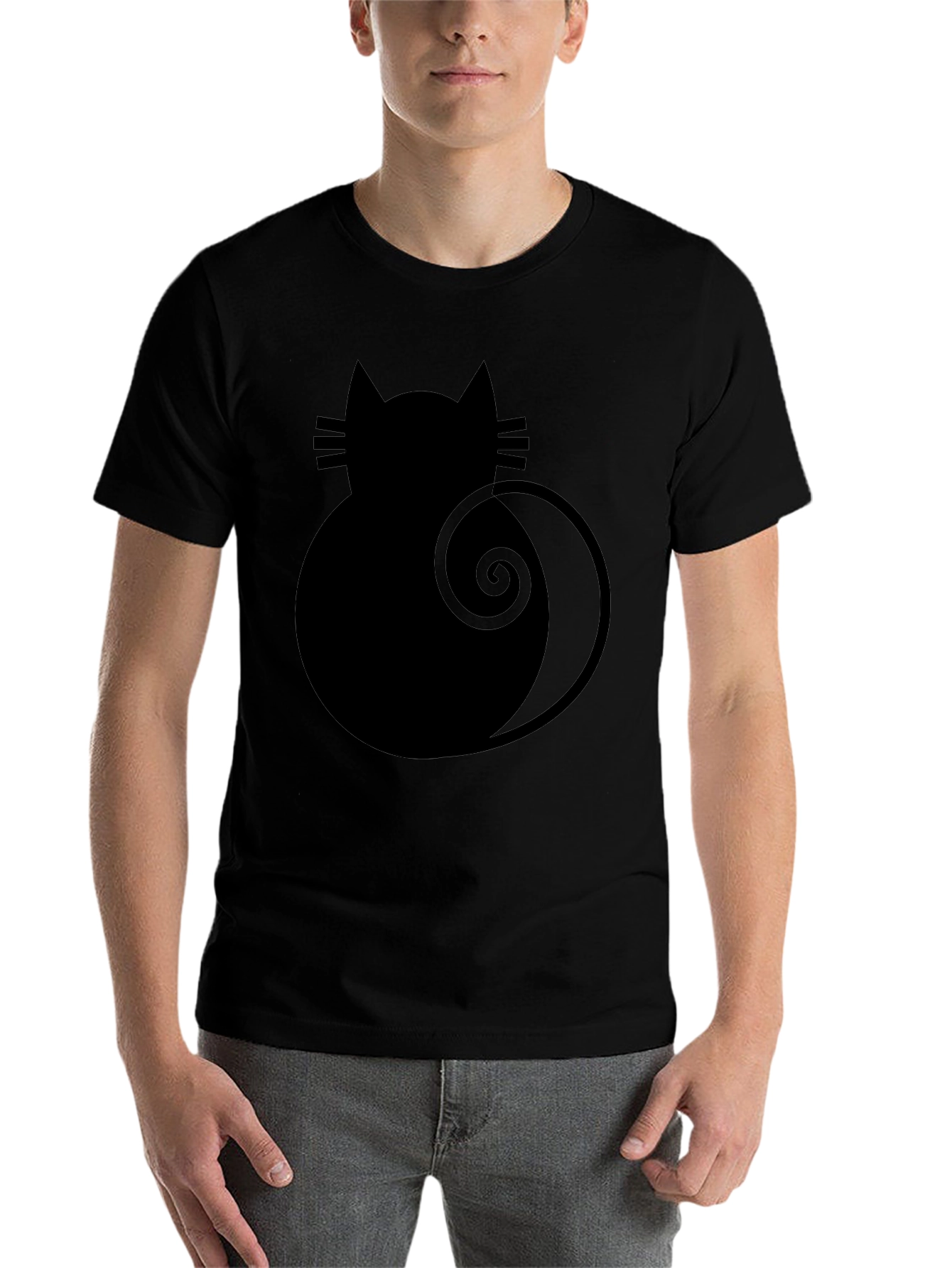 Black Cat Silhouette T-Shirt - 7