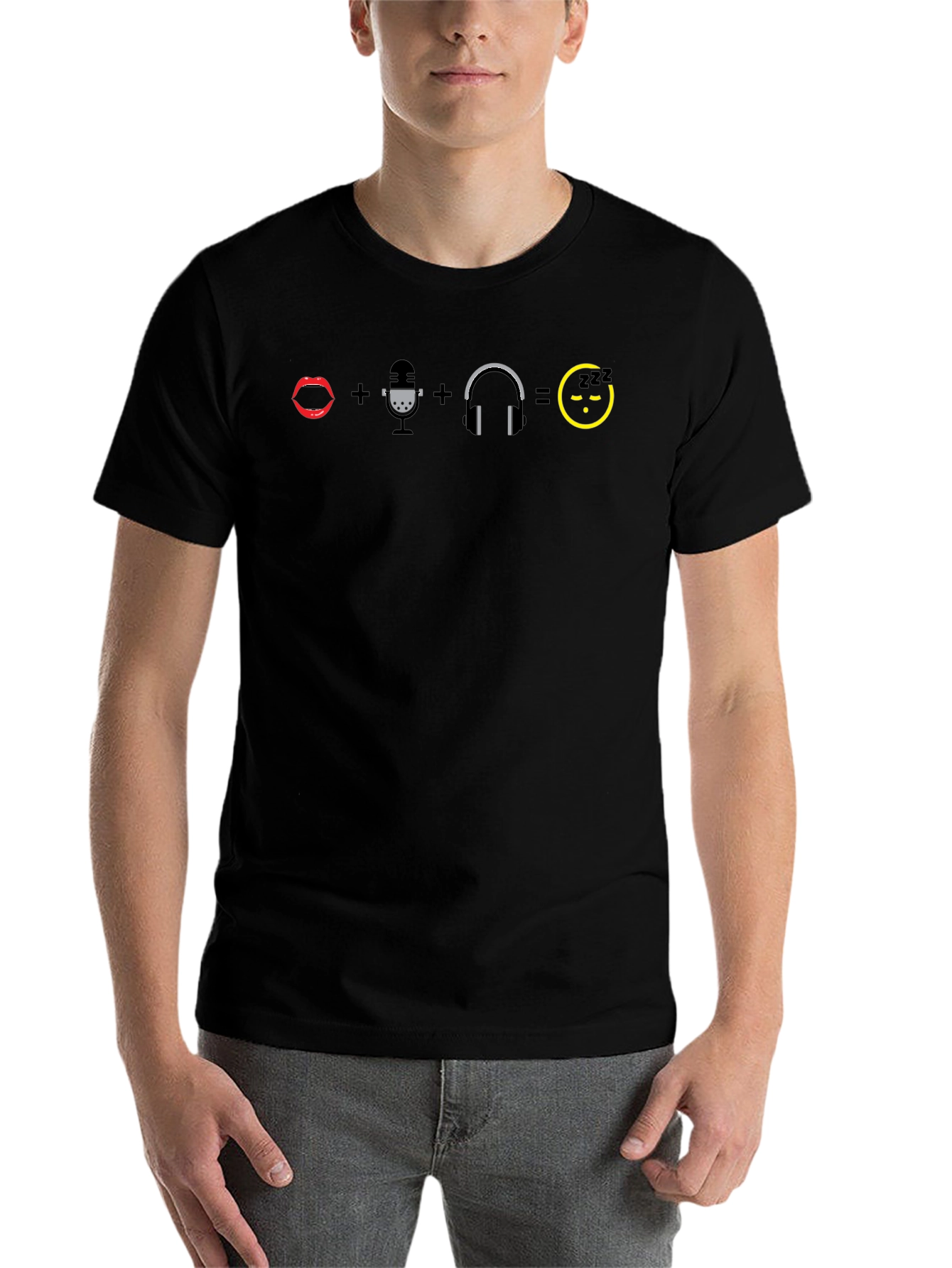 Black Podcast Lover T-Shirt - Listen & Sleep! view 7
