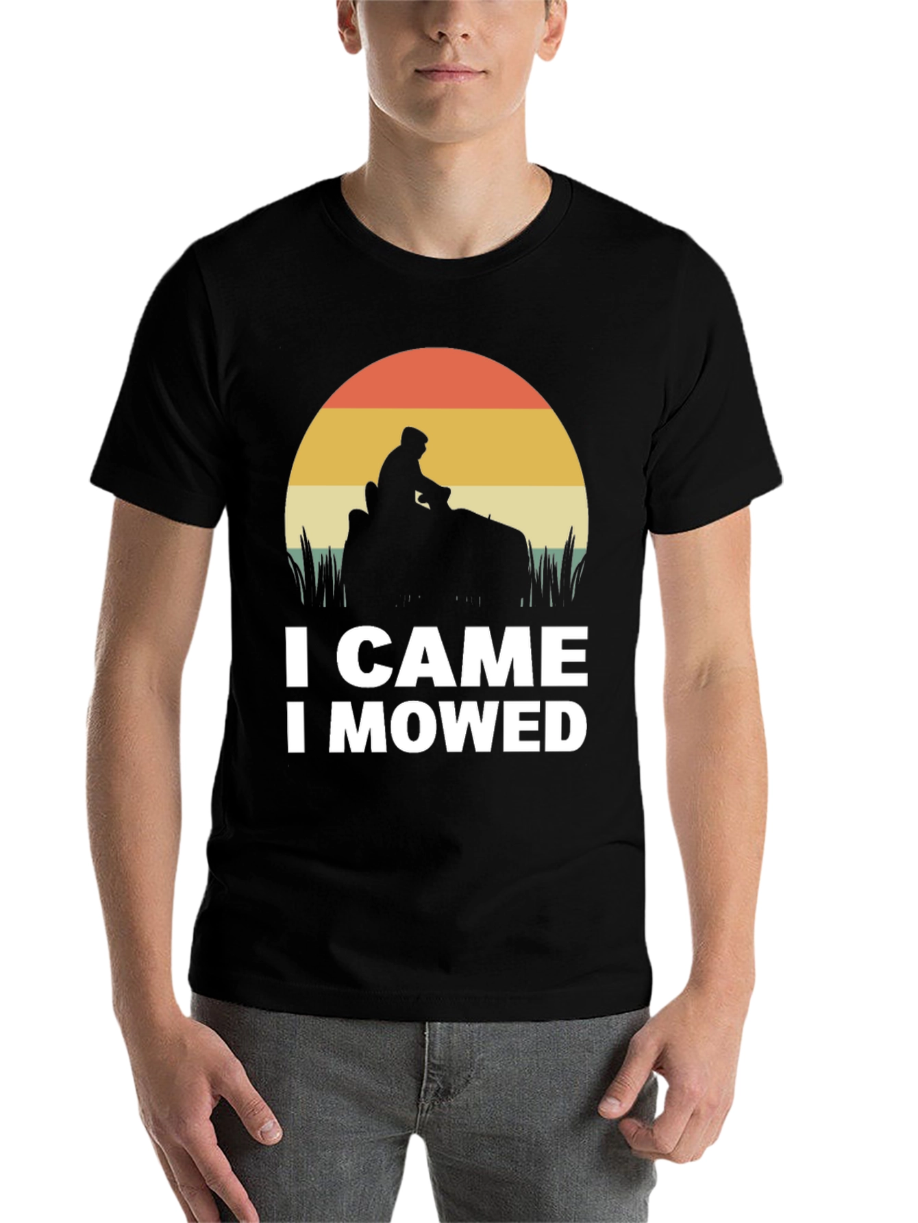 Black I Came I Mowed T-Shirt - Funny Lawn Mowing Tee view 7