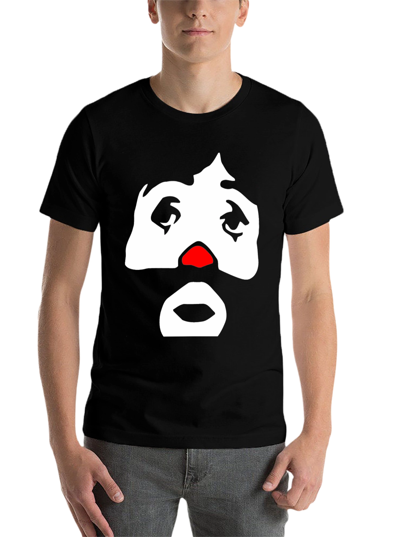 Black Sad Clown Graphic Tee - Men's Black T-Shirt view 7