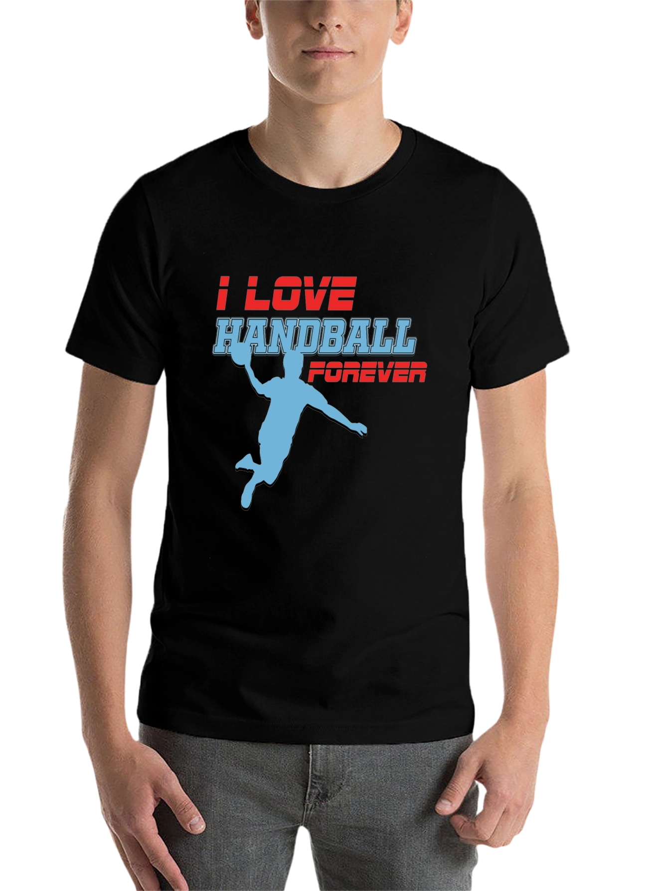 Black Handball Fan T-Shirt - I Love Handball Forever view 7