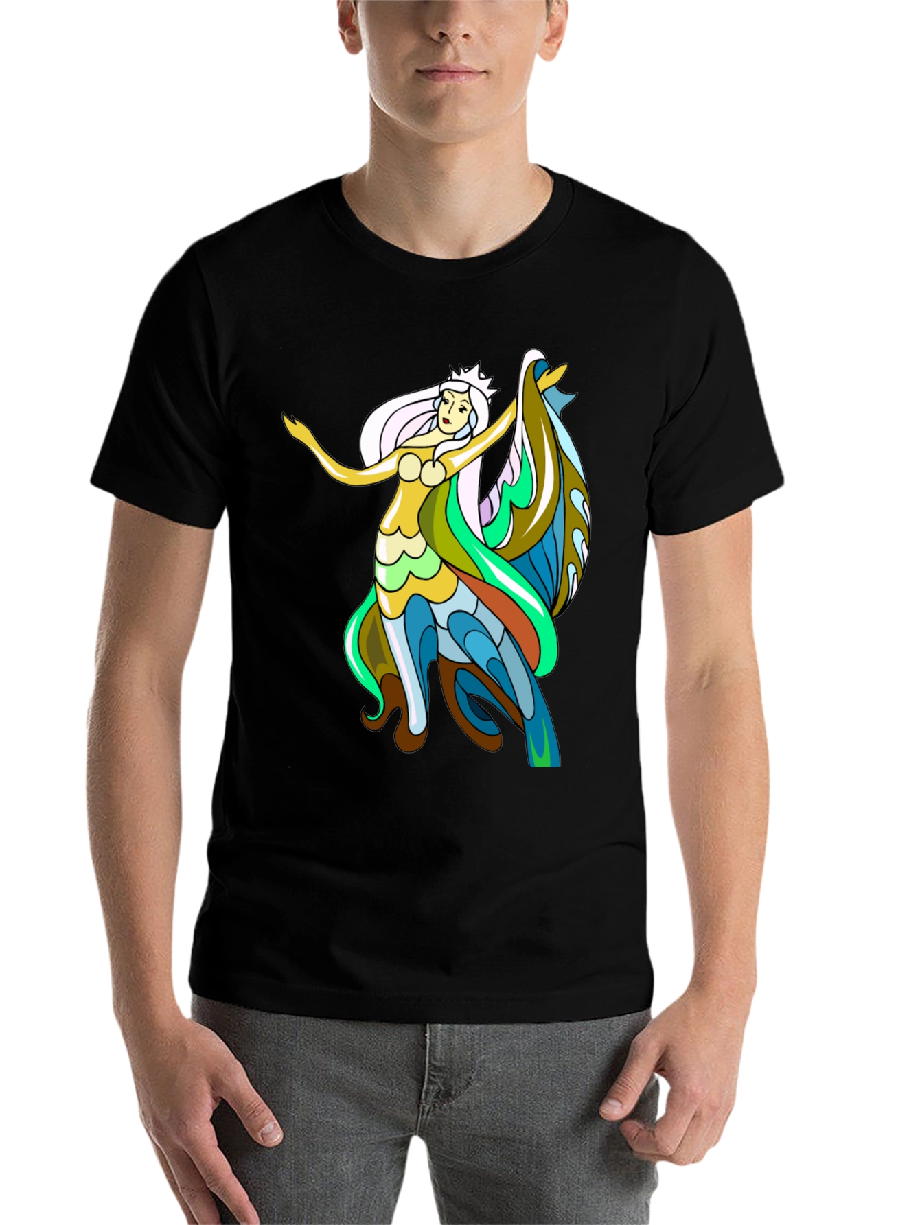 Mythical Mermaid Graphic Tee - Black - 7