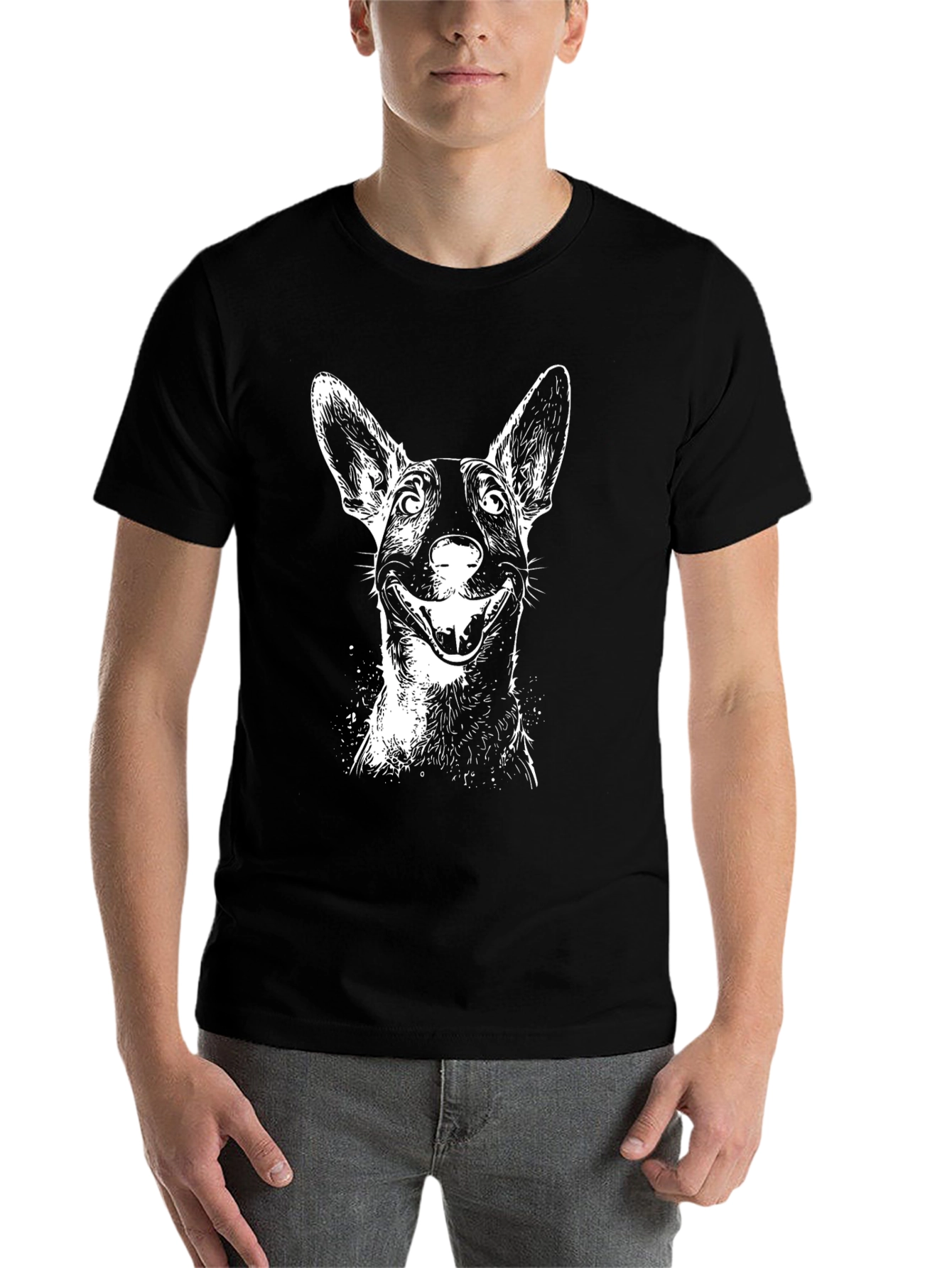 Black Dog Graphic Black T-Shirt - Unique Animal Design view 7