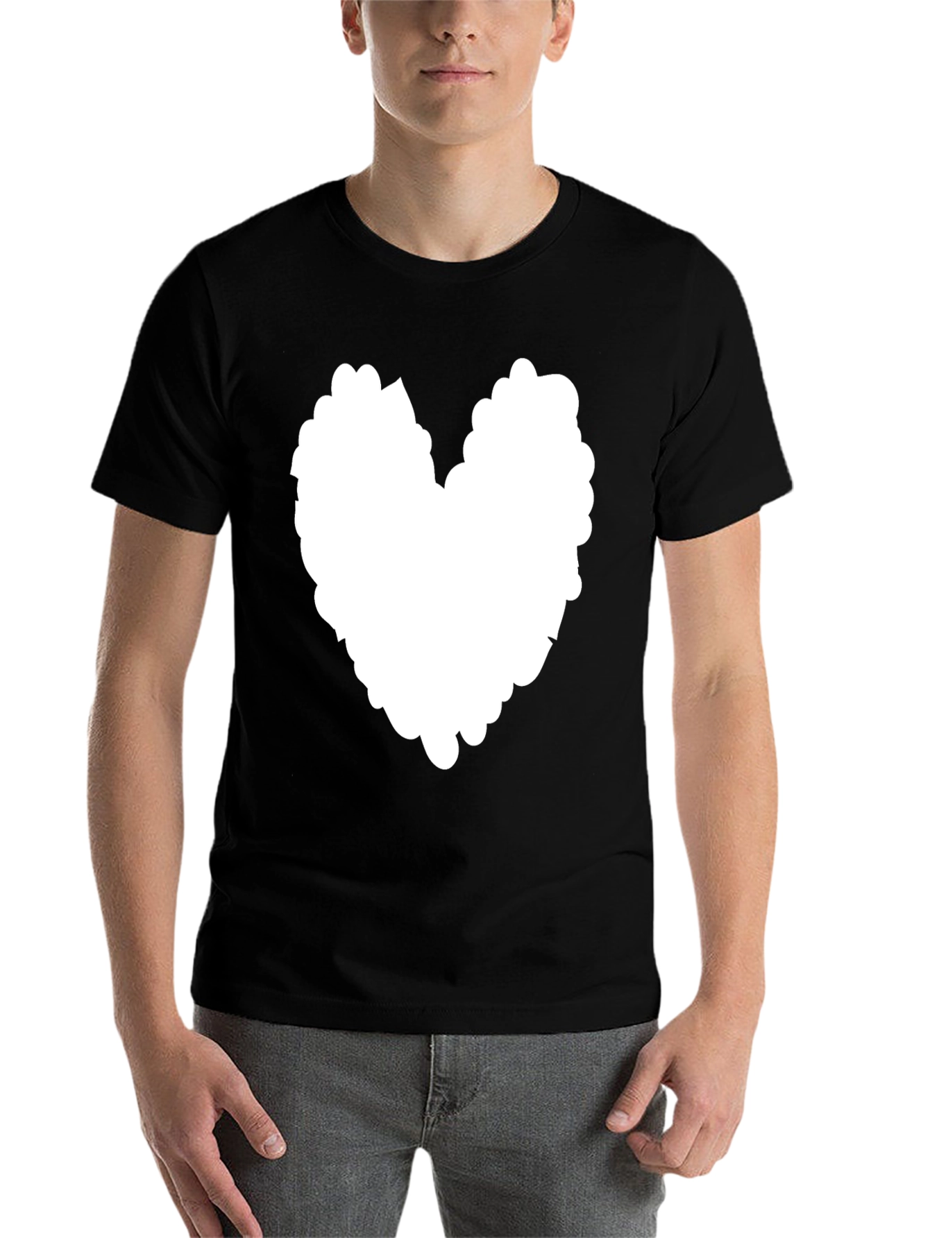 Black Heart Graphic Tee - Stylish Black Cotton T-Shirt view 7