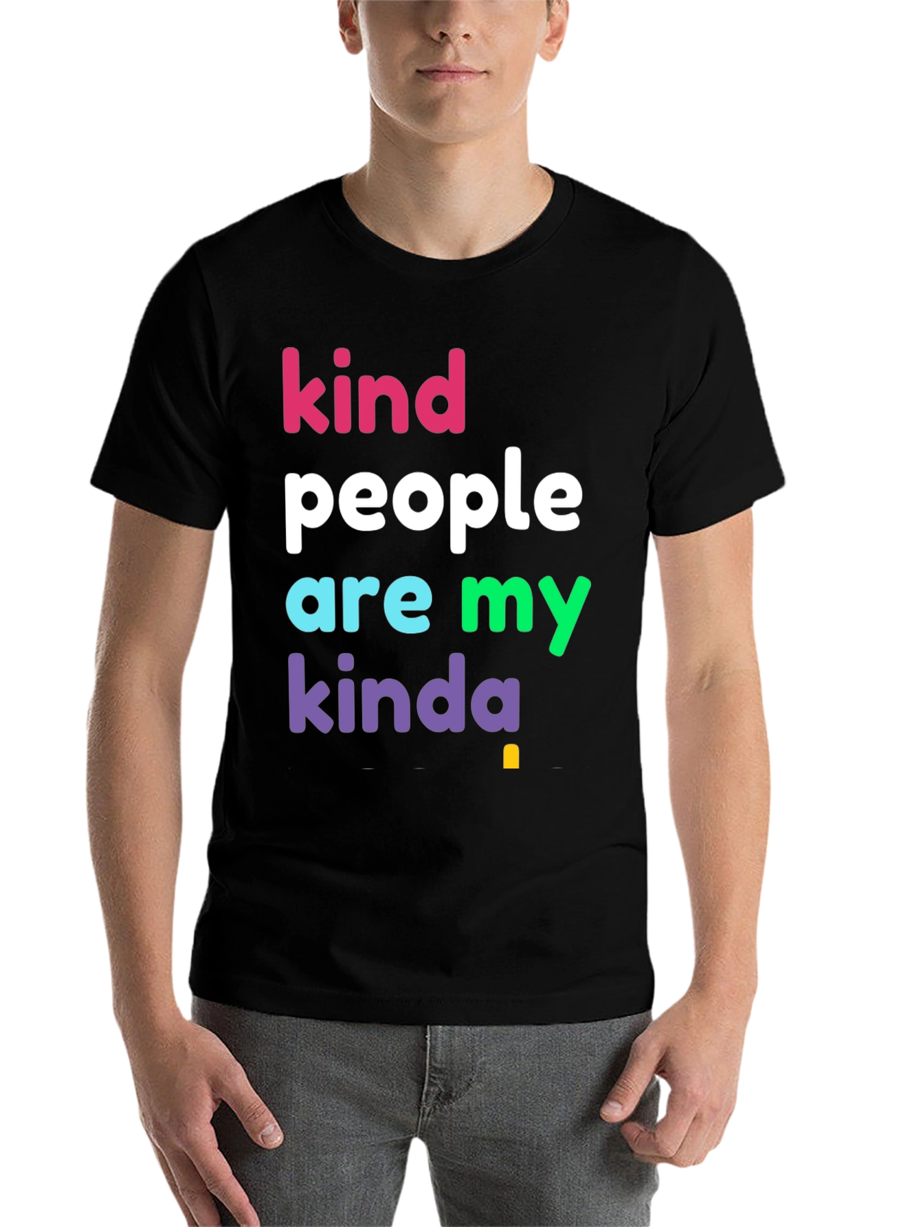 Black Kind People T-Shirt - Colorful Graphic Tee view 7