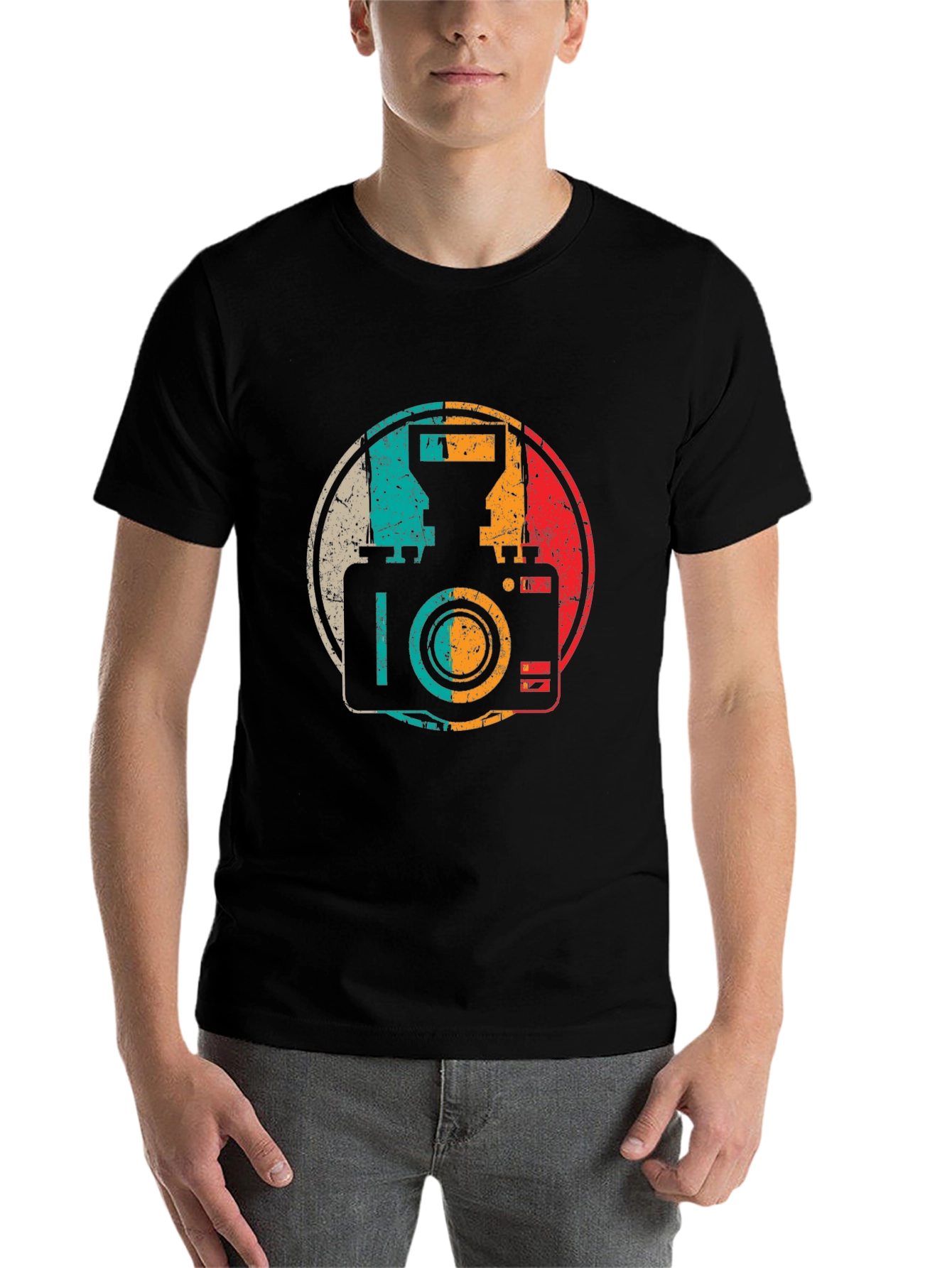 Black Retro Camera Graphic T-Shirt - Vintage Style Photography Tee view 7