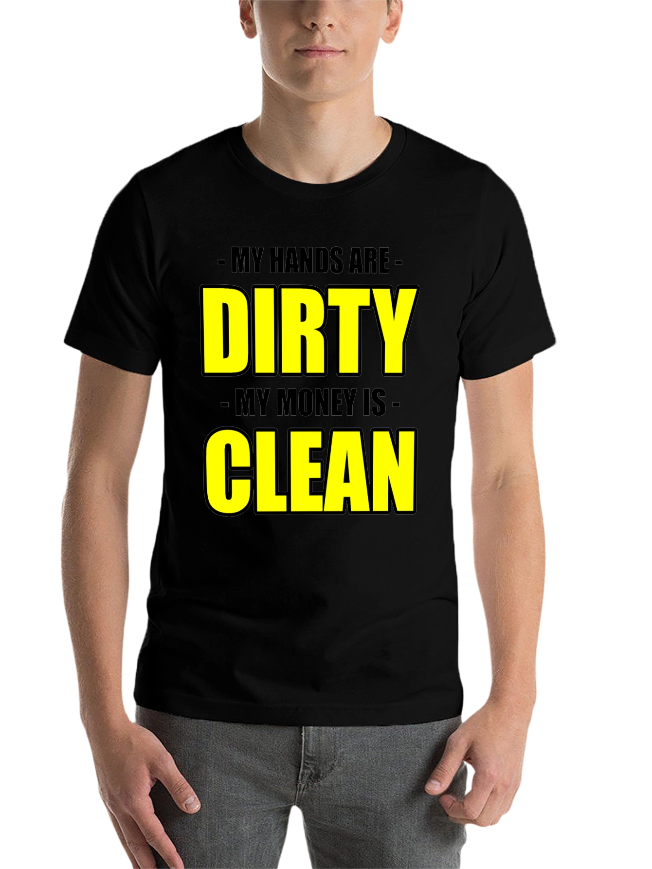 Black Dirty Hands Clean Money Graphic Tee view 7