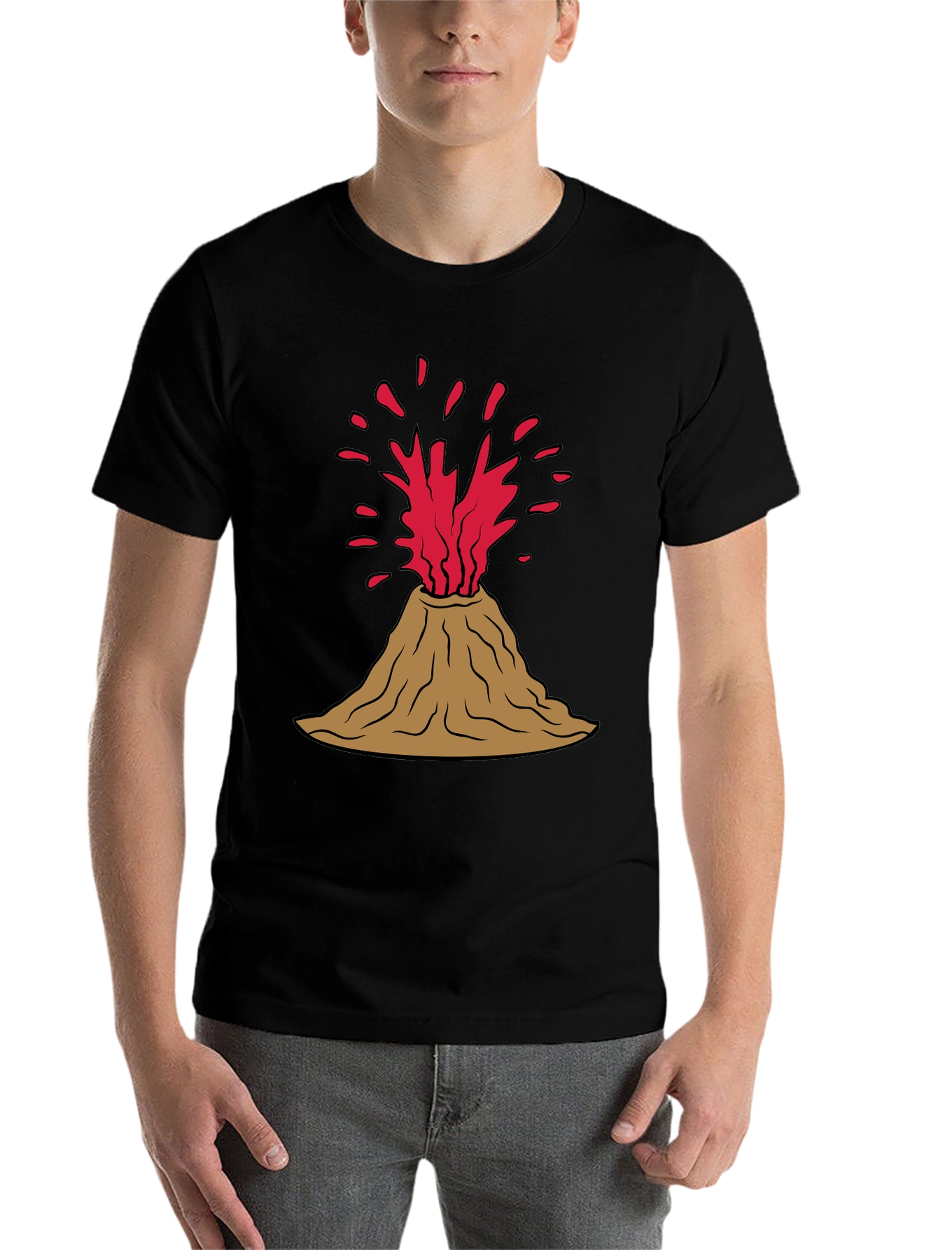 Black Volcano Graphic T-Shirt - Erupting Style! view 7