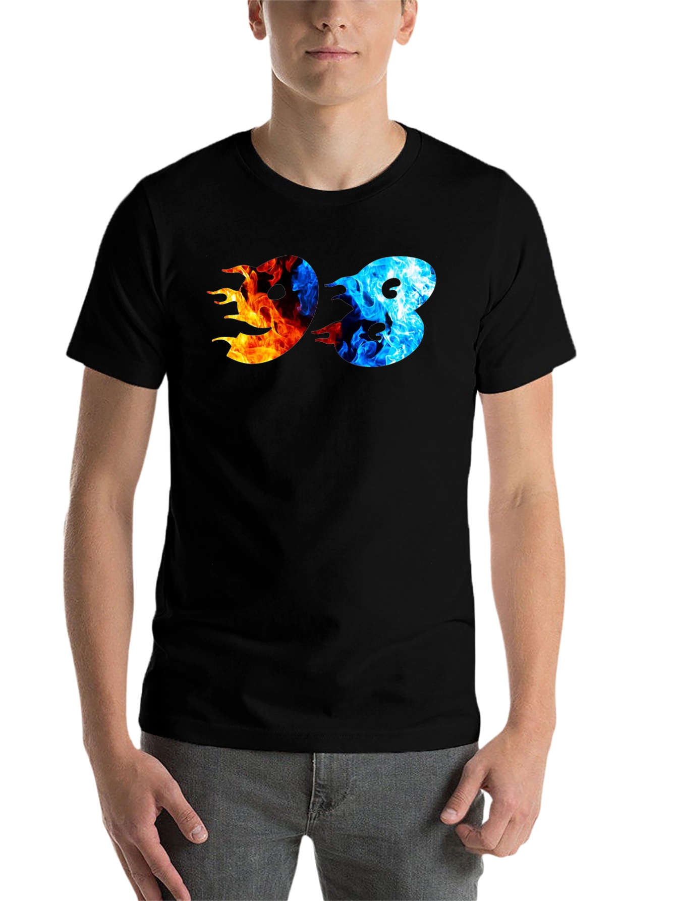 Black Fire and Ice 98 Graphic T-Shirt view 7