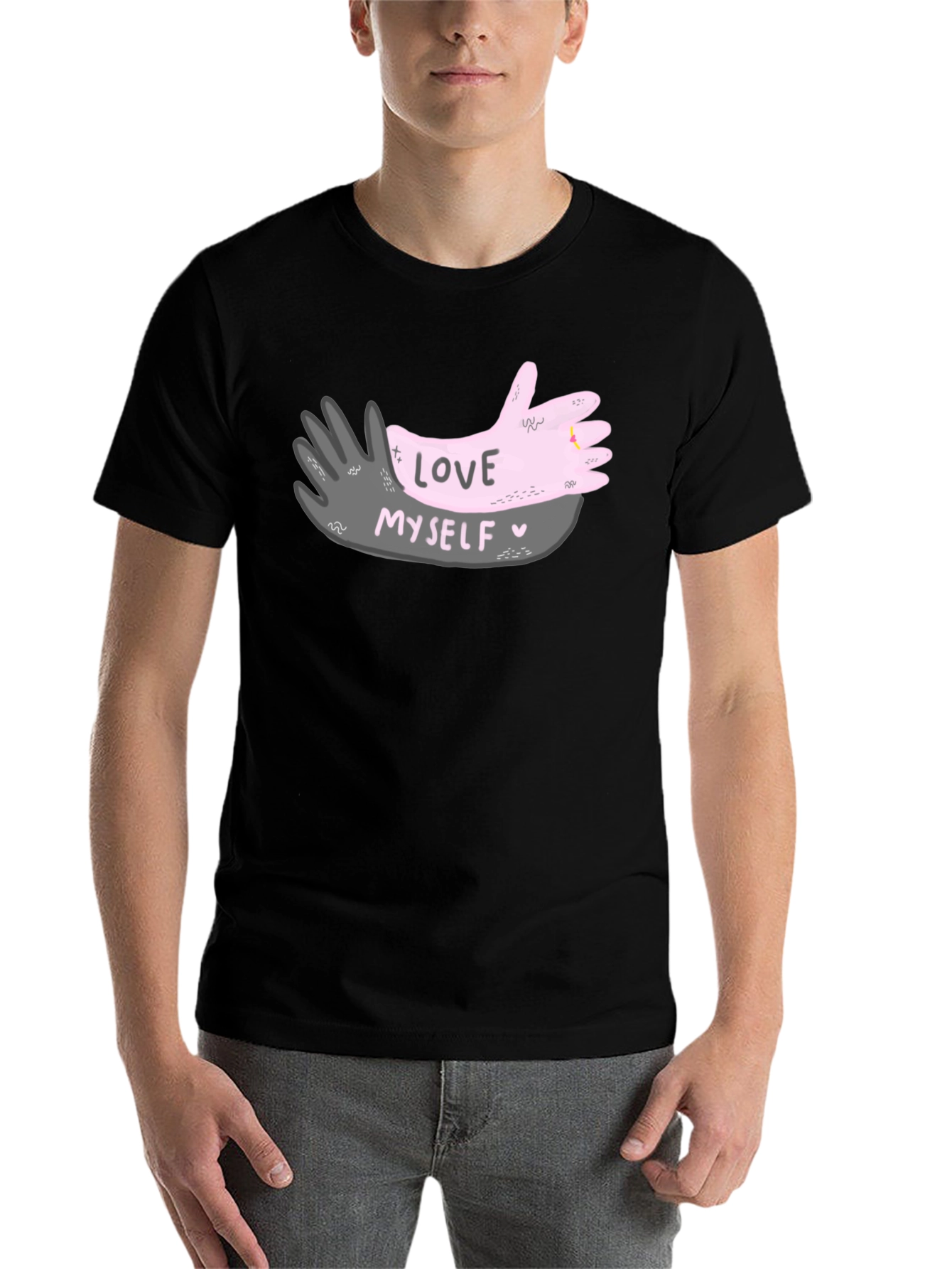 Black Love Myself Graphic T-Shirt view 7