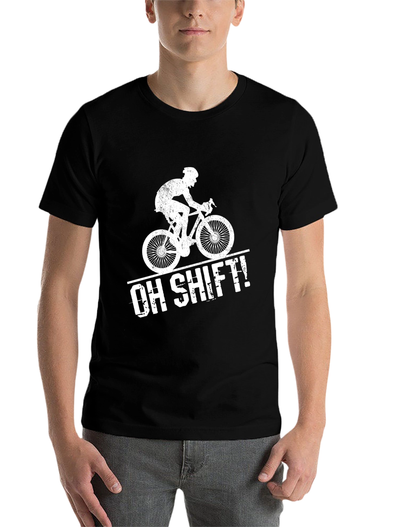 Black Oh Shift! Cyclist Graphic Tee view 7