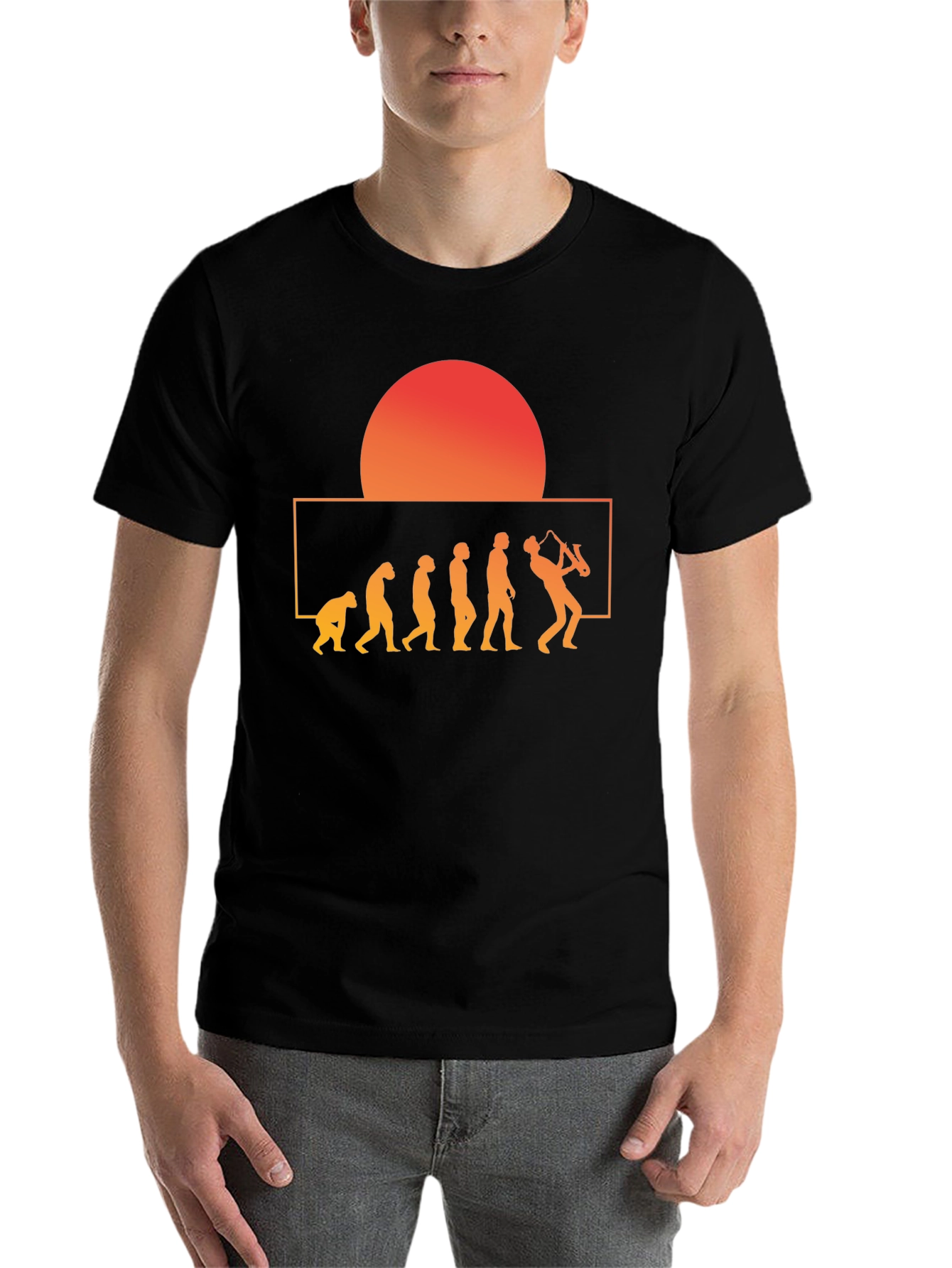 Black Evolution of Saxophone T-Shirt view 7