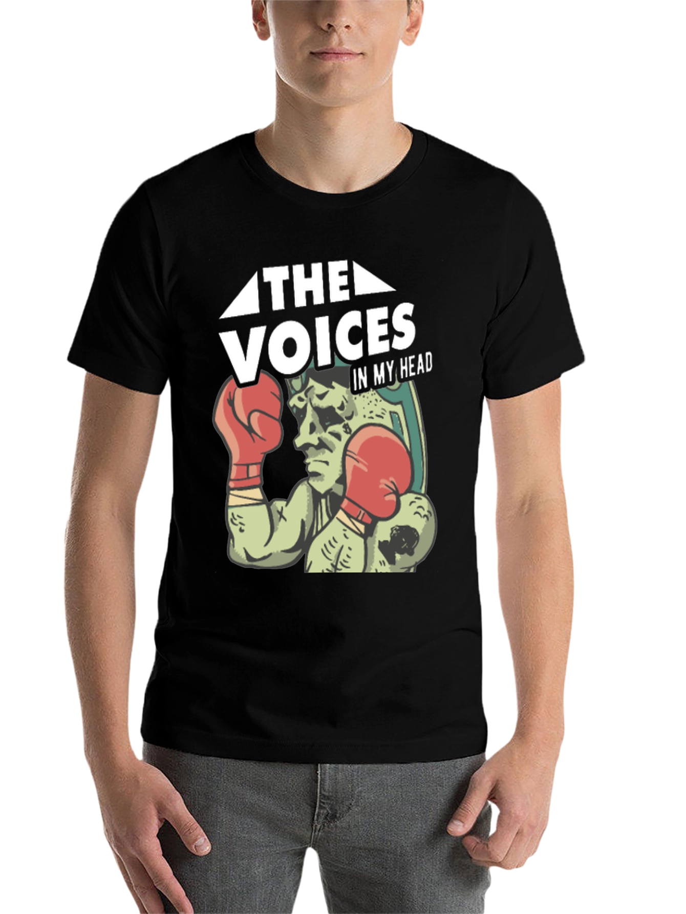 Black The Voices in My Head T-Shirt - Boxer Graphic Tee view 7