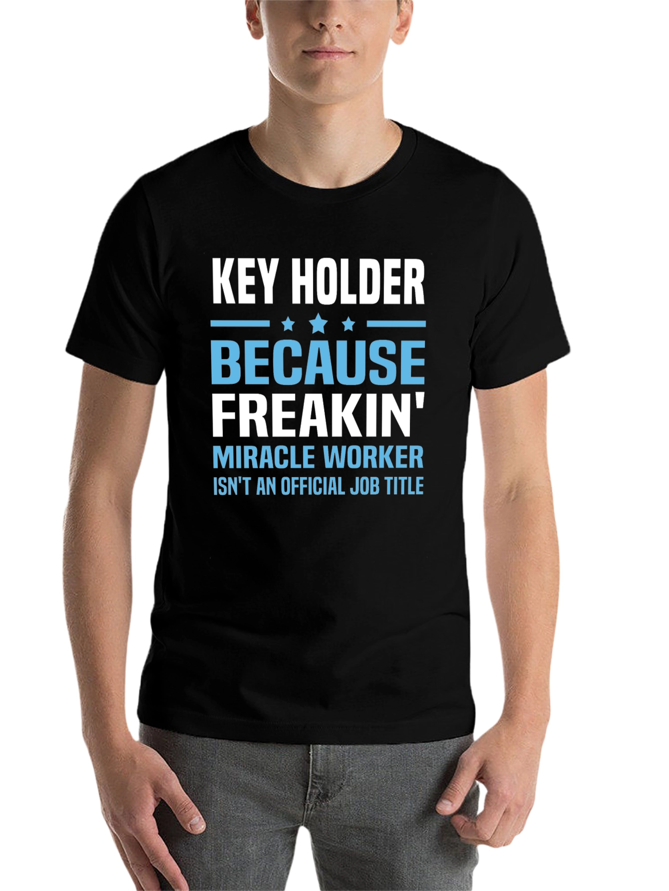 Black Key Holder Funny Job Title T-Shirt view 7