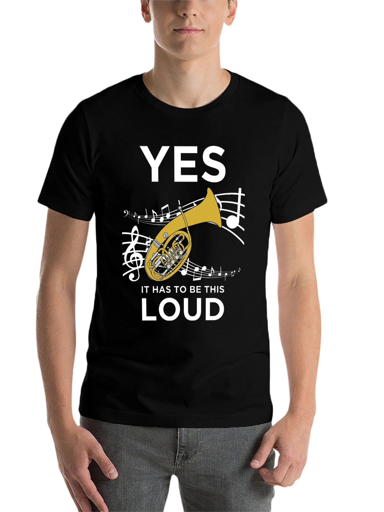 Black Funny Tuba Player T-Shirt - Yes It Has To Be This Loud view 7