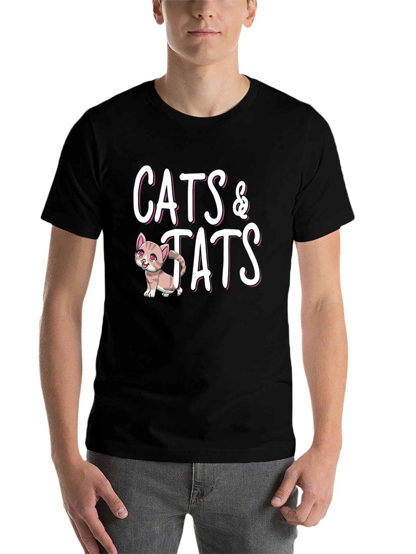 Black Cats & Tats Graphic T-Shirt - Black view 7