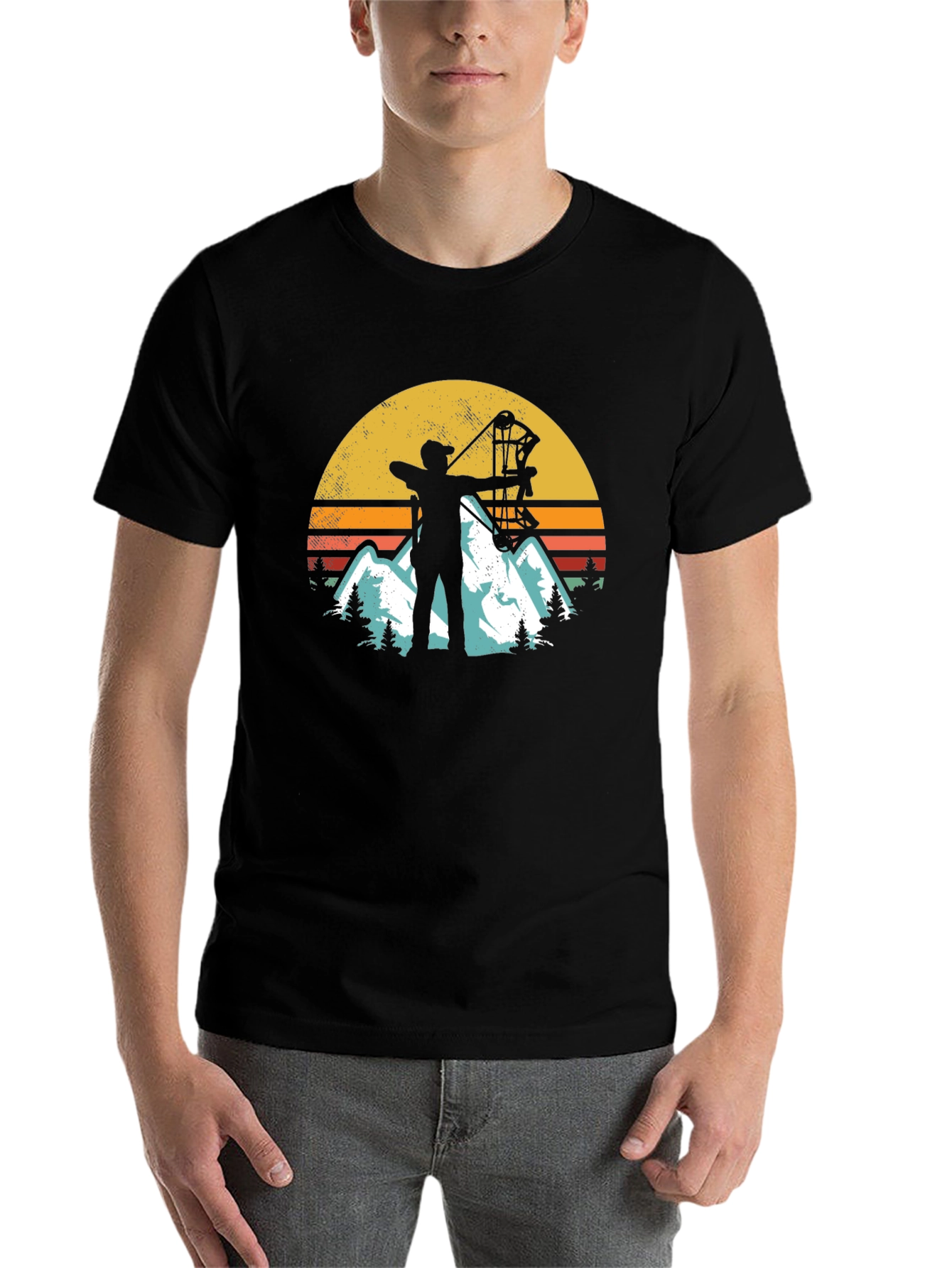 Black Archery Sunset Graphic Tee - Mountain Adventure view 7