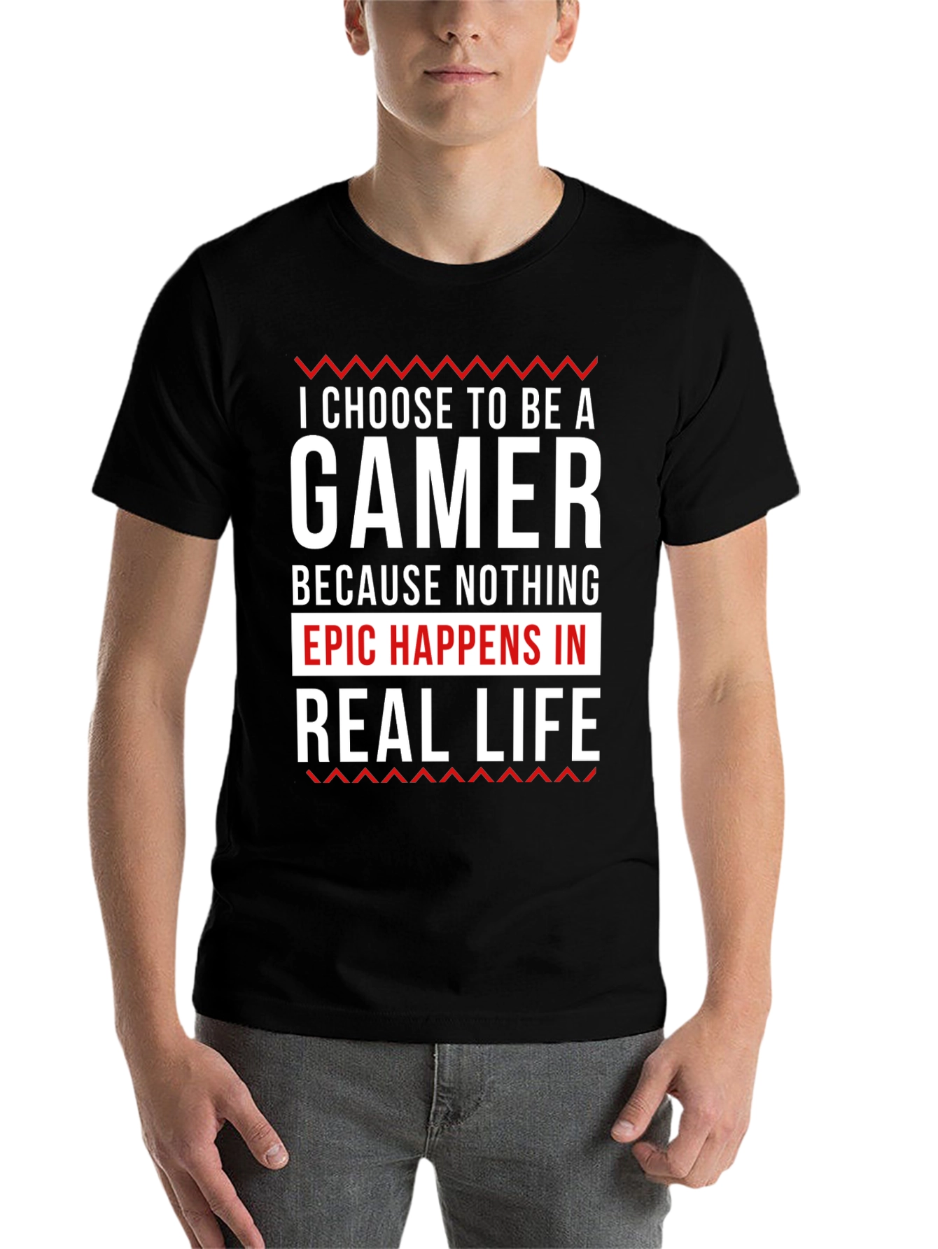 Black Gamer T-Shirt - Epic Happens Here! view 7