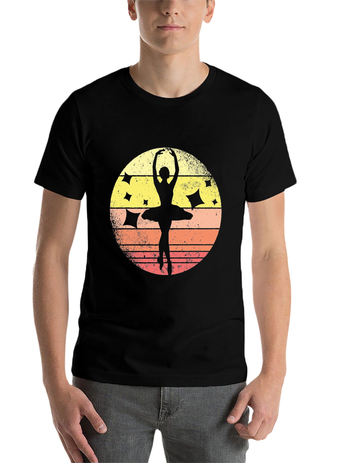 Black Ballet Dancer Silhouette Graphic Tee view 7