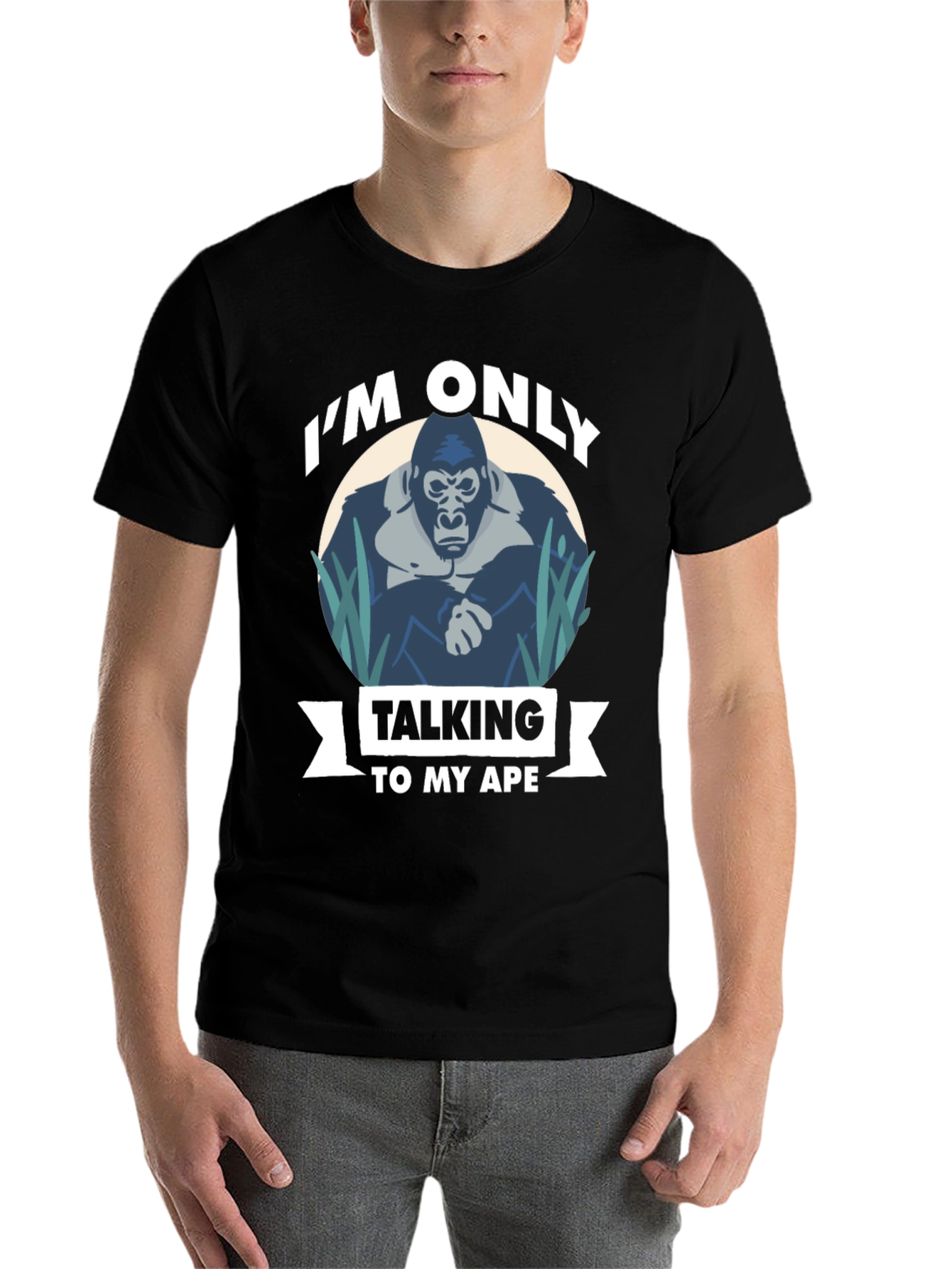 Black I'm Only Talking To My Ape T-Shirt view 7