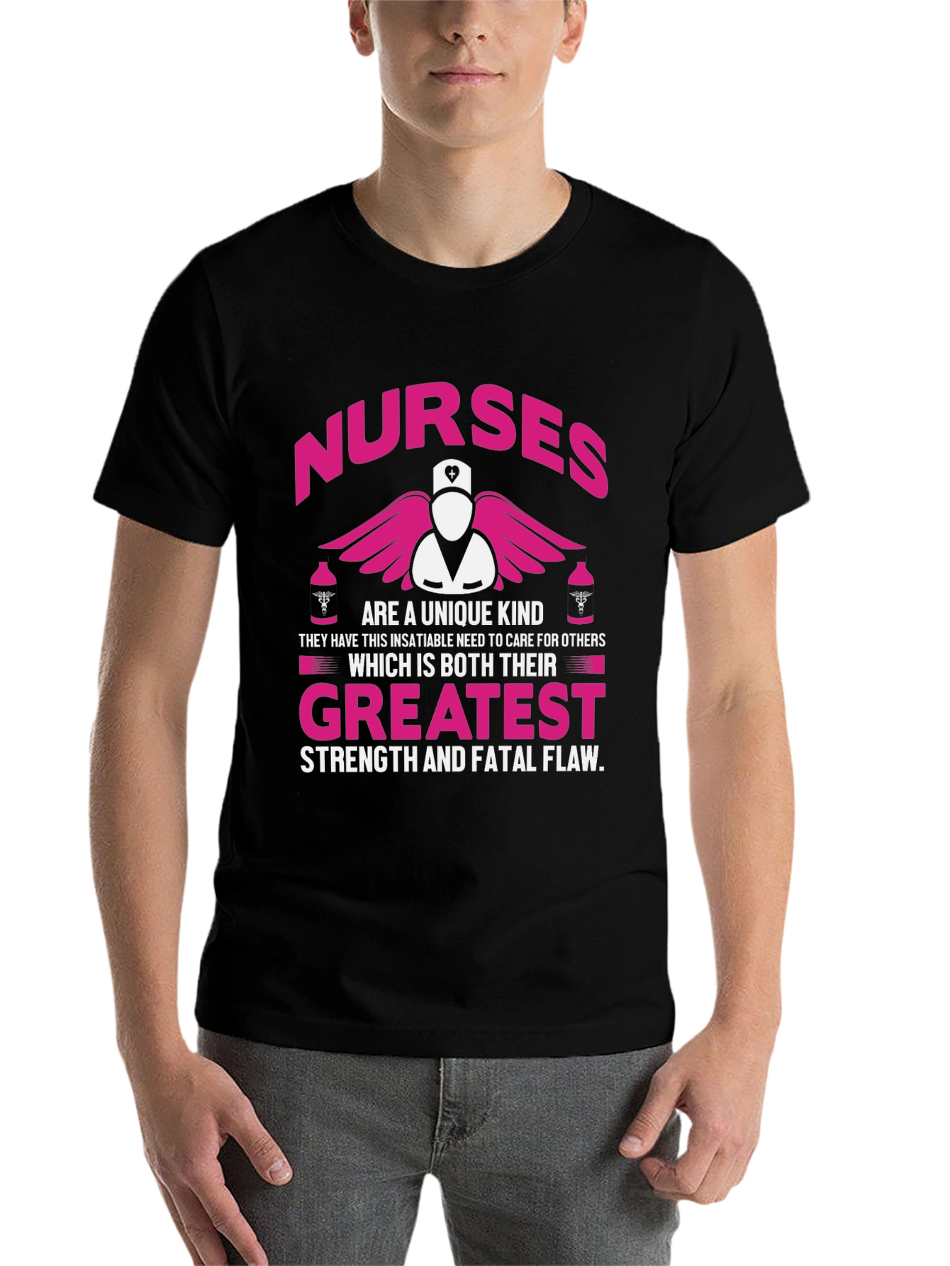 Black Nurses Unique Kind T-Shirt - Pink Graphic Tee view 7