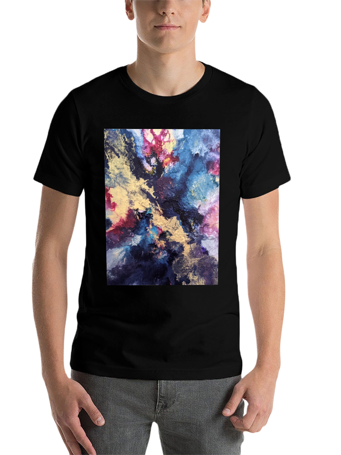 Black Abstract Art Black T-Shirt view 7