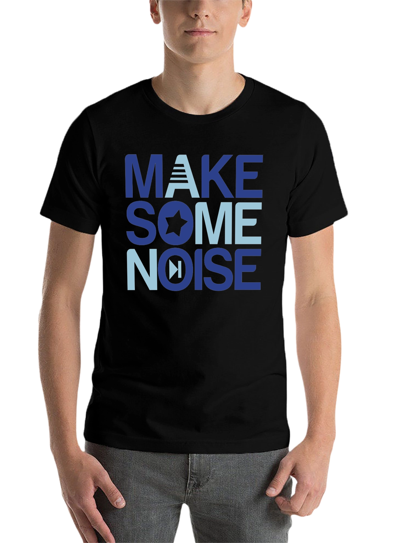 Black Make Some Noise Graphic T-Shirt - Soft Cotton Blend view 7