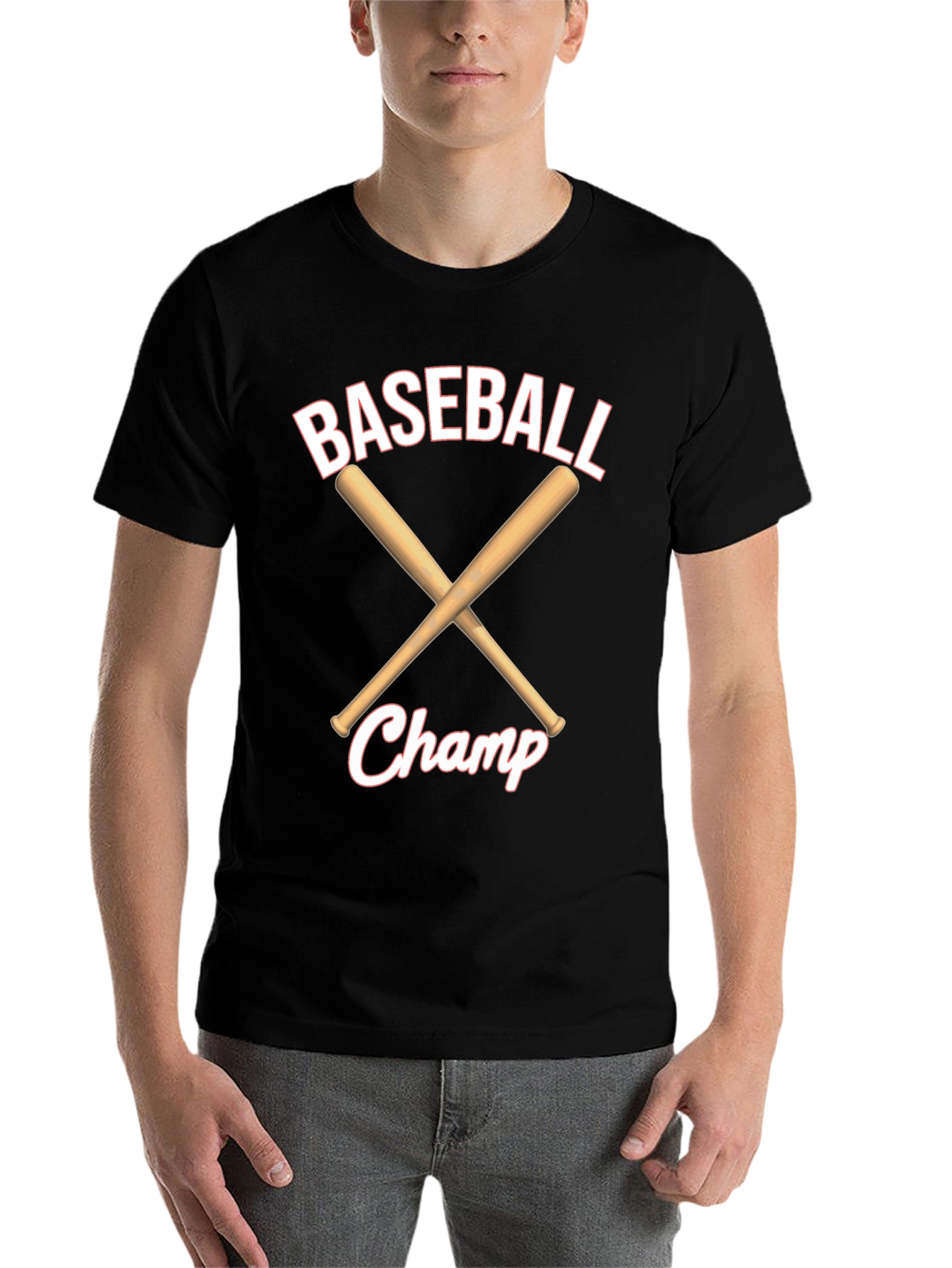 Black Baseball Champ Graphic T-Shirt view 7