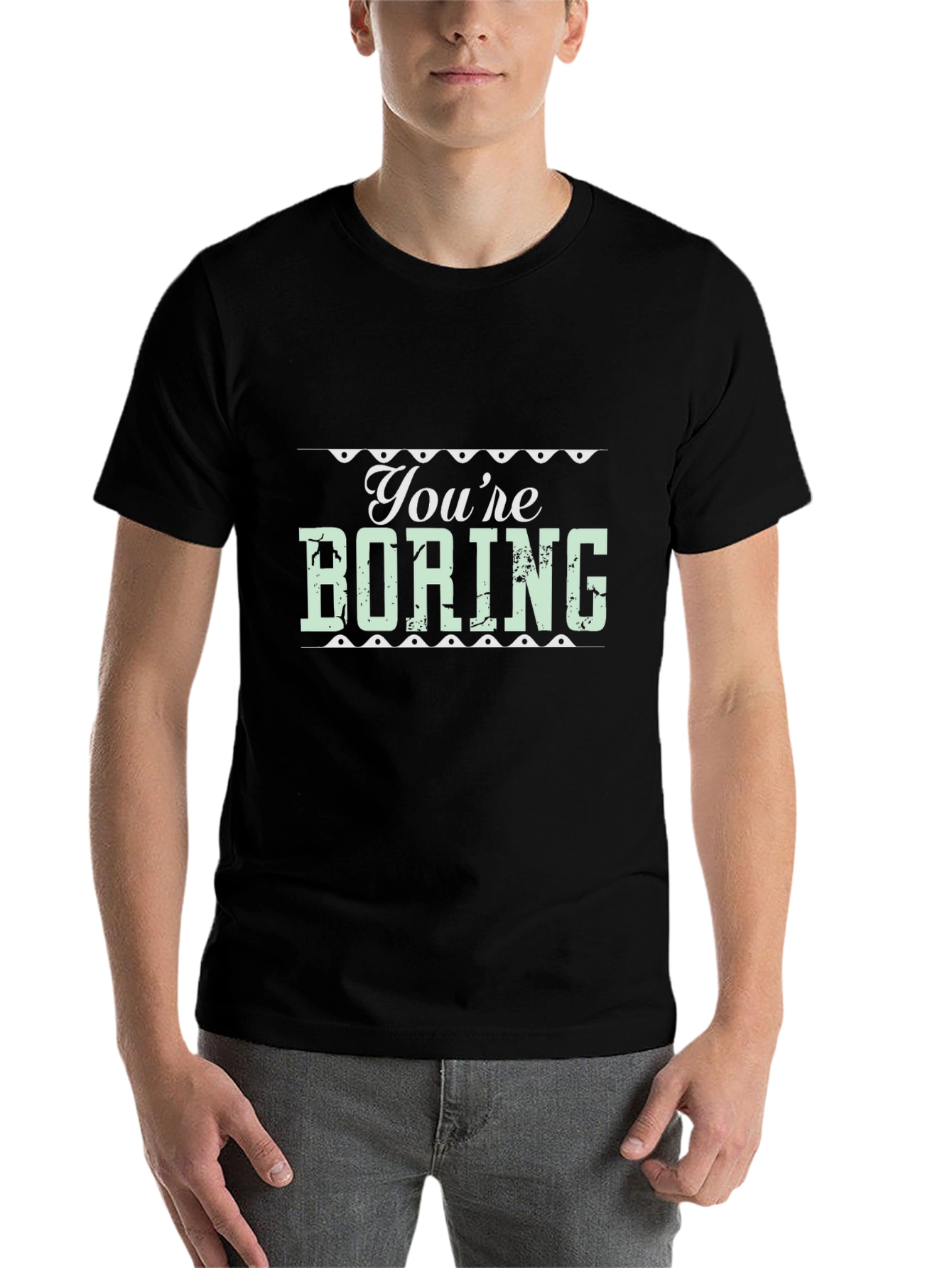 Black You're Boring Graphic Tee - Black T-Shirt view 7