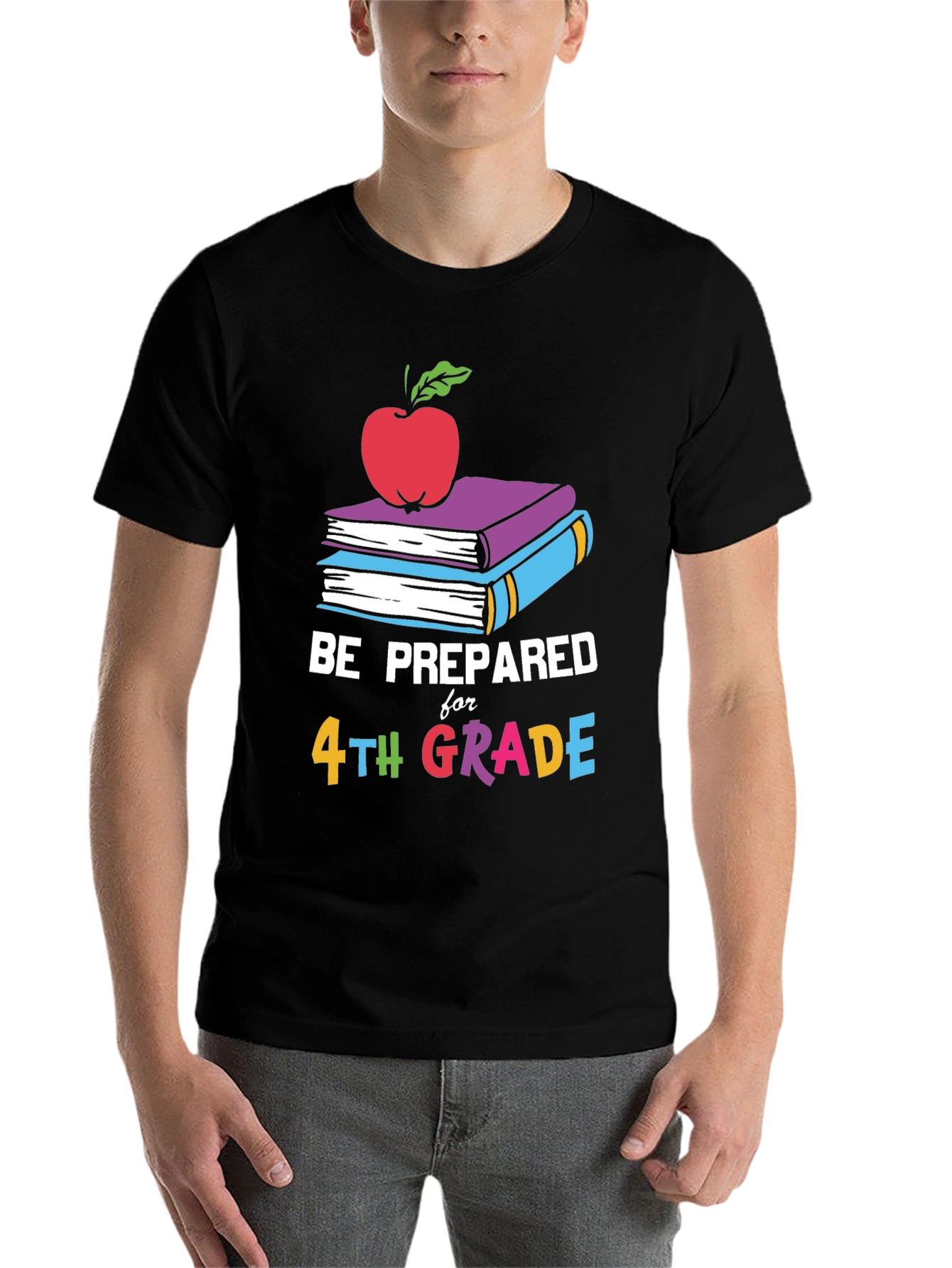 Black Be Prepared for 4th Grade T-Shirt - Back to School view 7