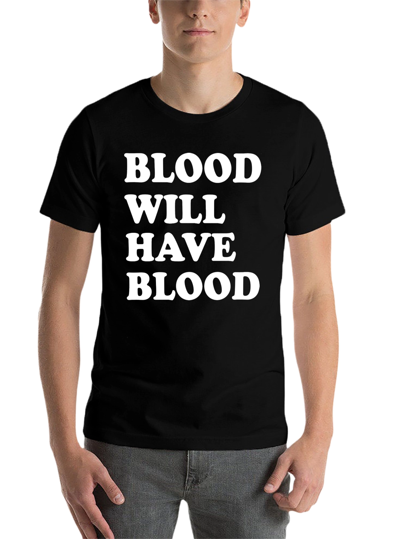 Black Blood Will Have Blood Graphic Tee - Mens Black T-Shirt view 7