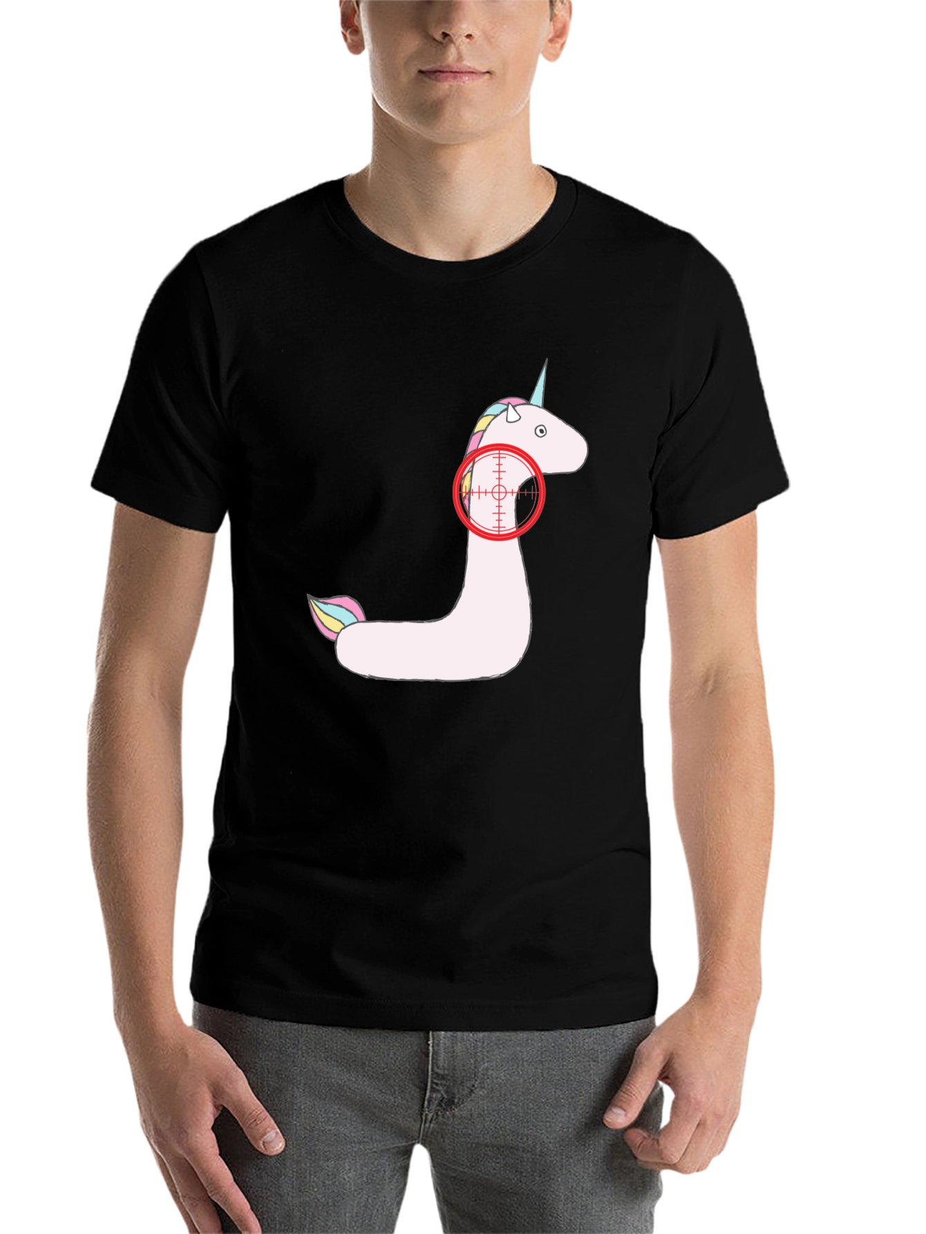 Black Unicorn In Sight Tee - Funny Novelty Shirt view 7