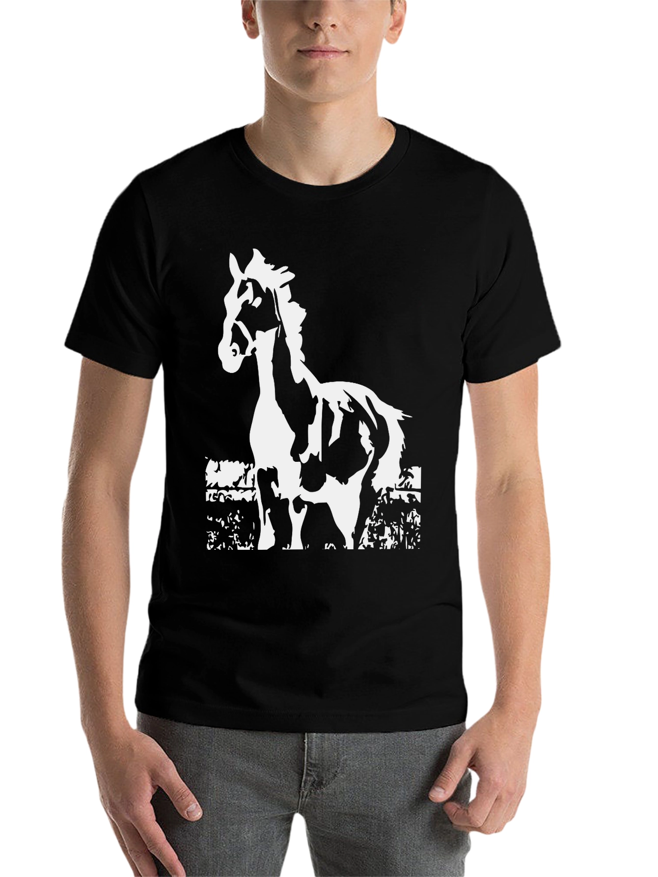 Black Horse Graphic T-Shirt - Black view 7