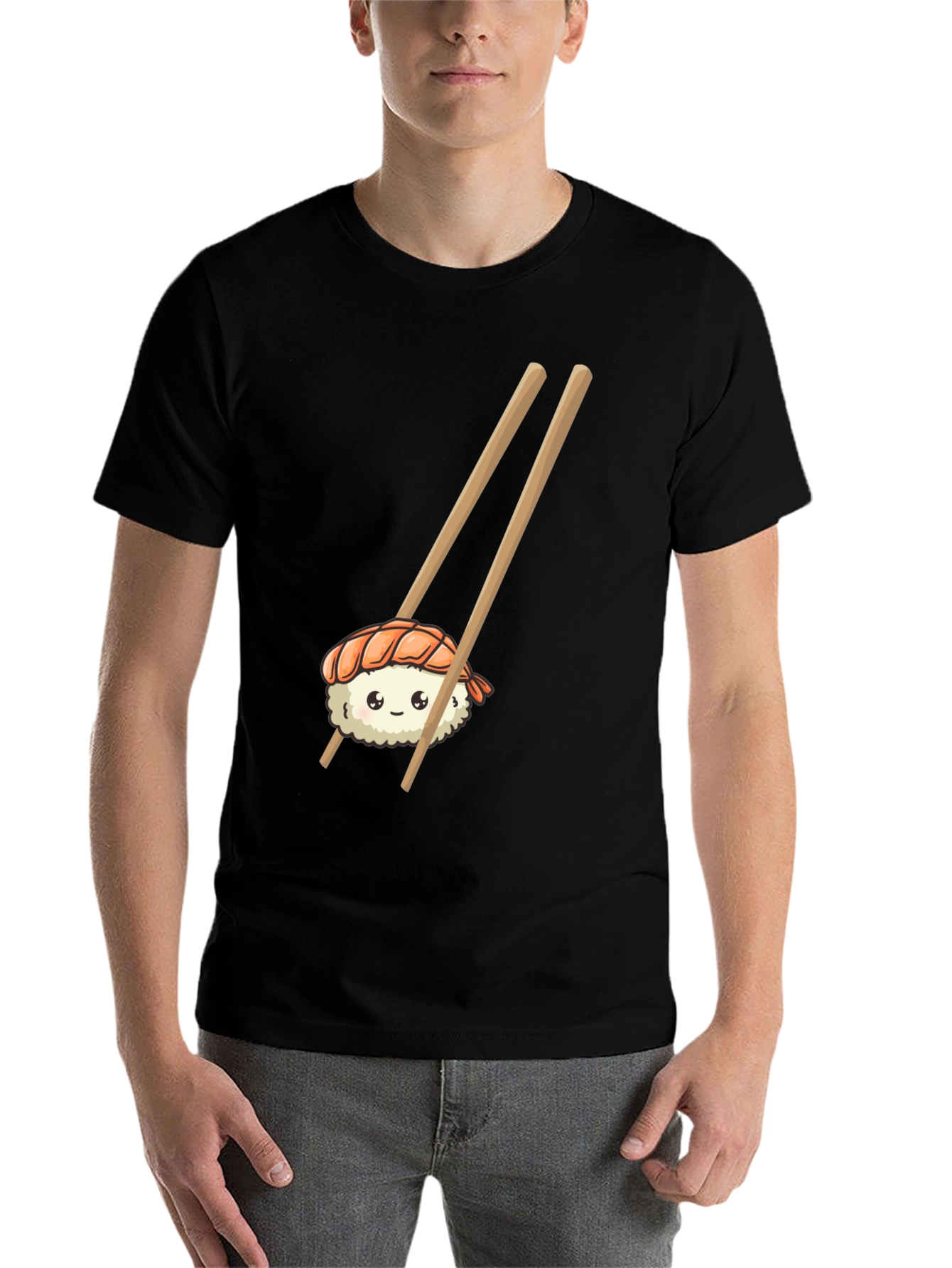 Black Sushi Graphic Tee - Cute Foodie T-Shirt view 7