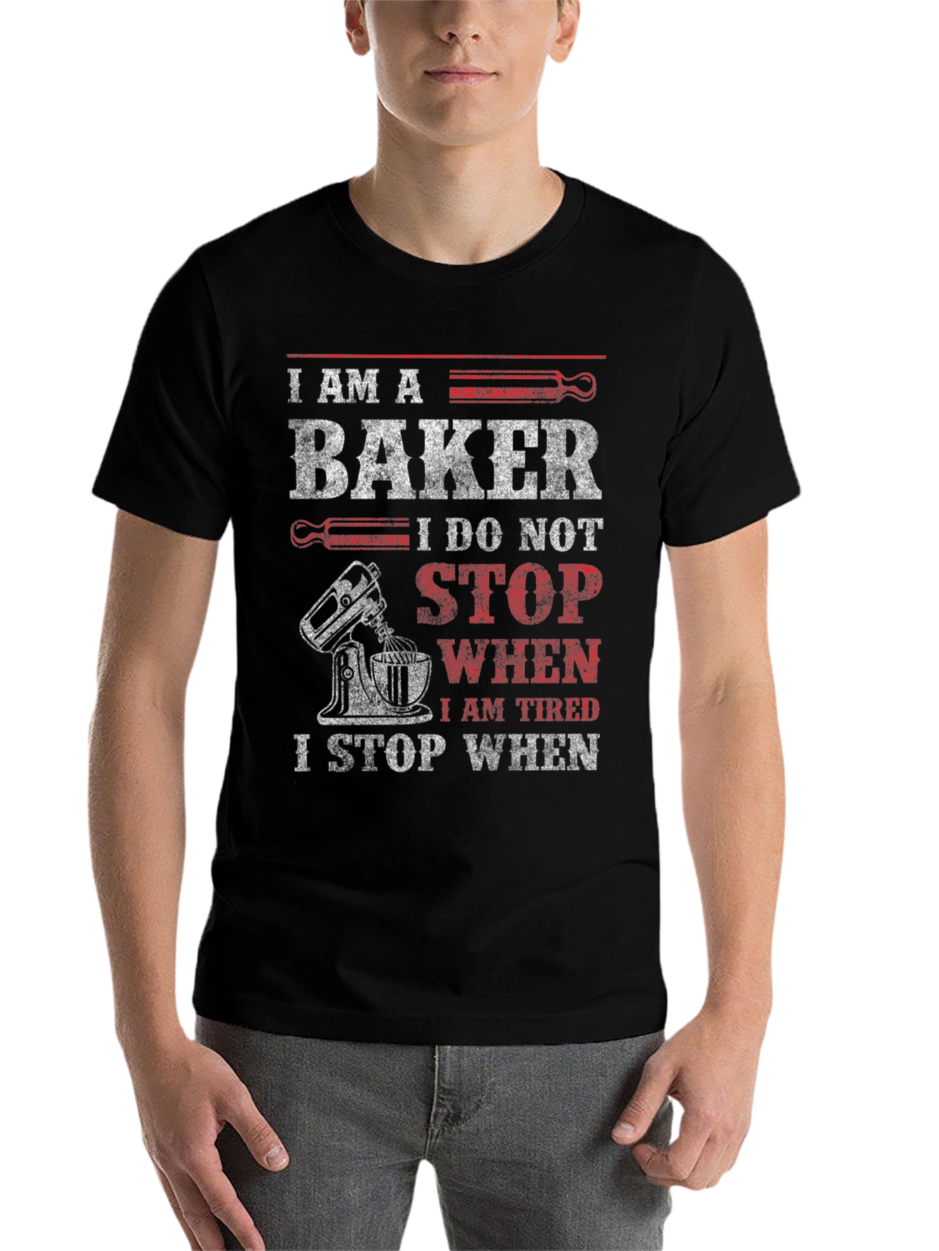 Black I Am A Baker Graphic T-Shirt view 7