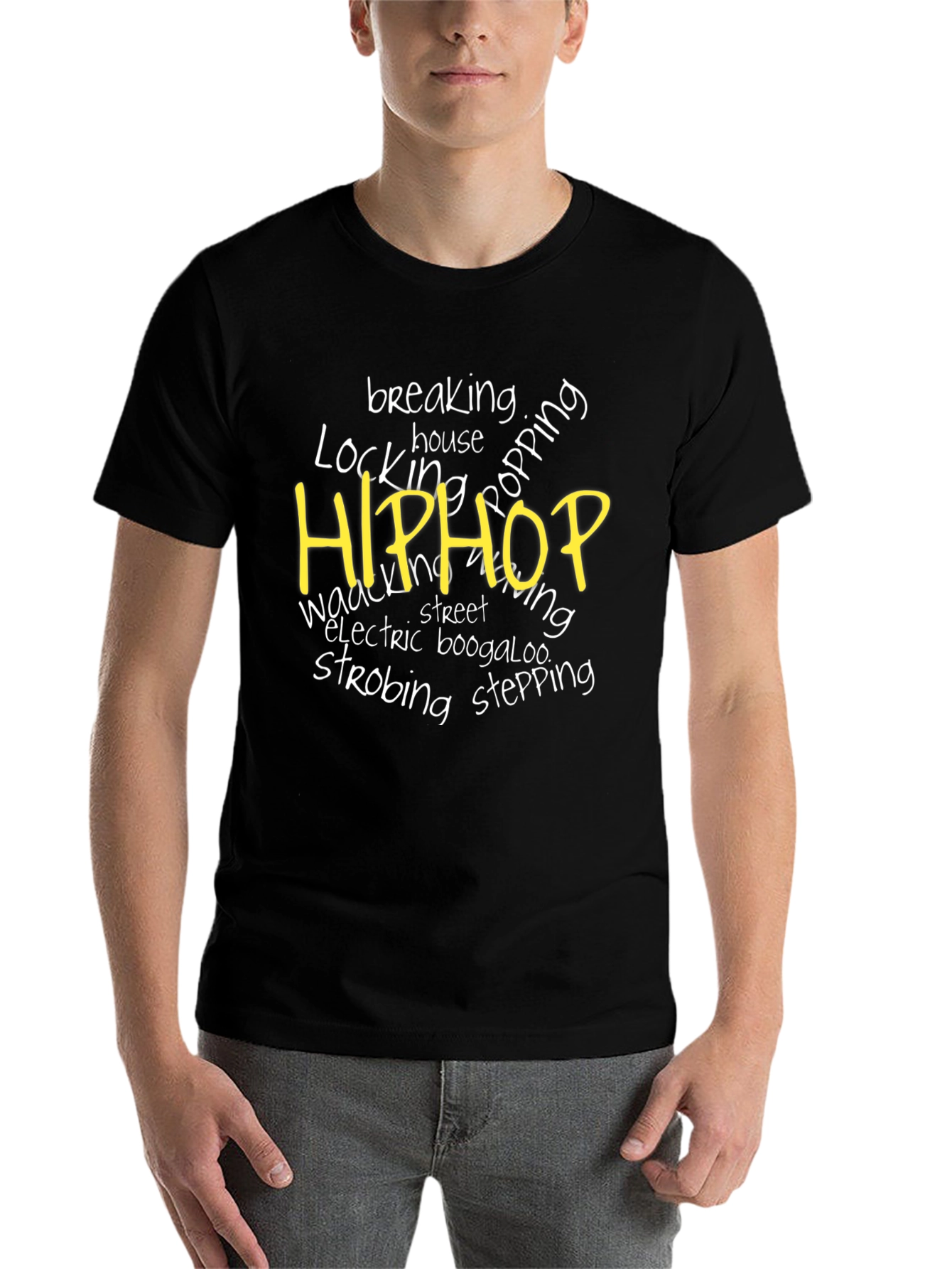 Black Hip Hop Dance Style Black T-Shirt view 7