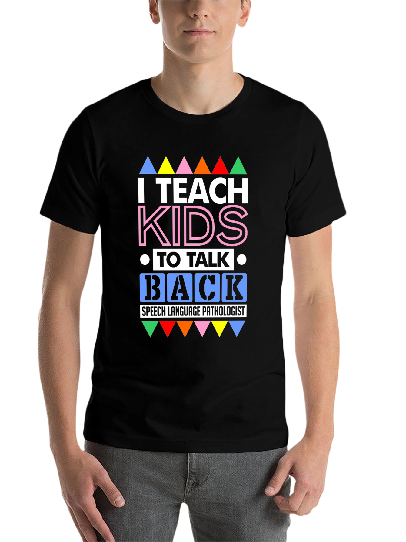 Black I Teach Kids to Talk Back T-Shirt view 7