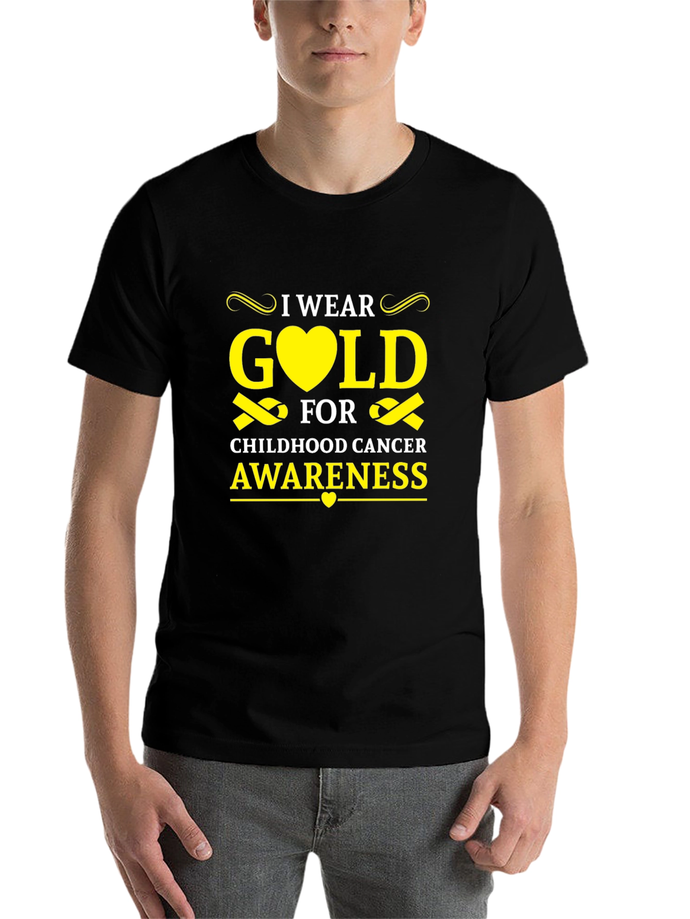 Childhood Cancer Awareness I Wear Gold T-Shirt - 7