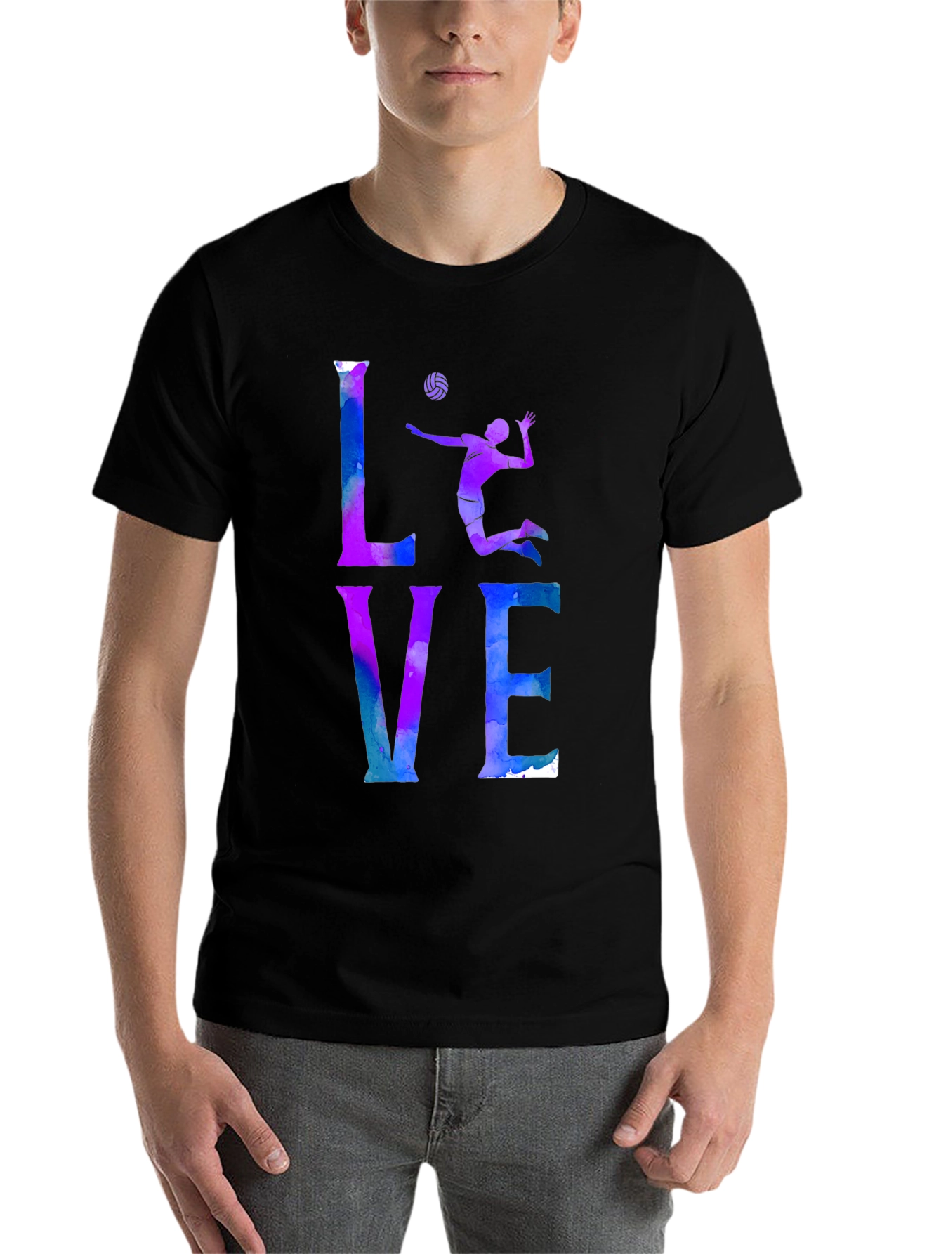 Black Volleyball Love Graphic Tee - Stylish Sports Shirt view 7