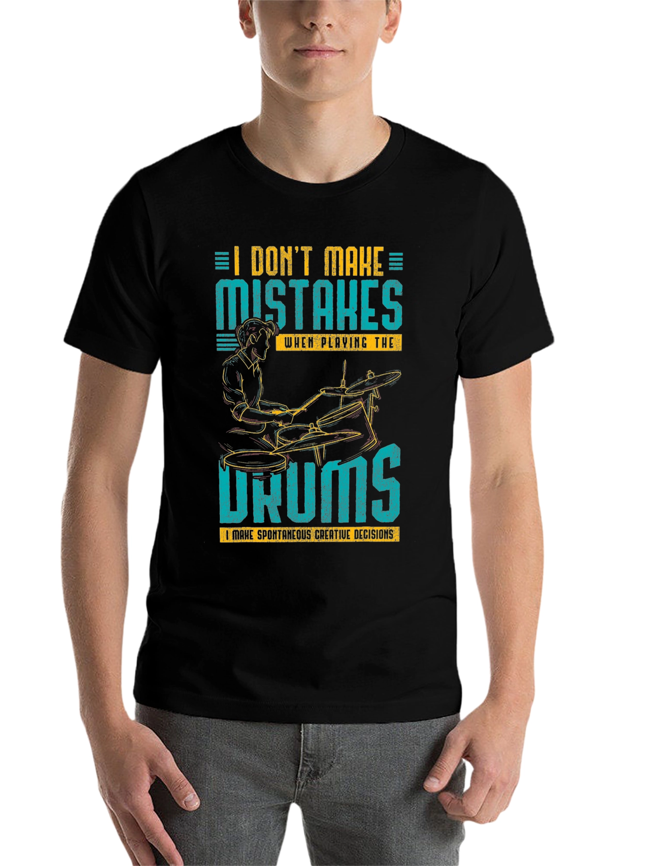Black Drummer T-Shirt: I Don't Make Mistakes! view 7