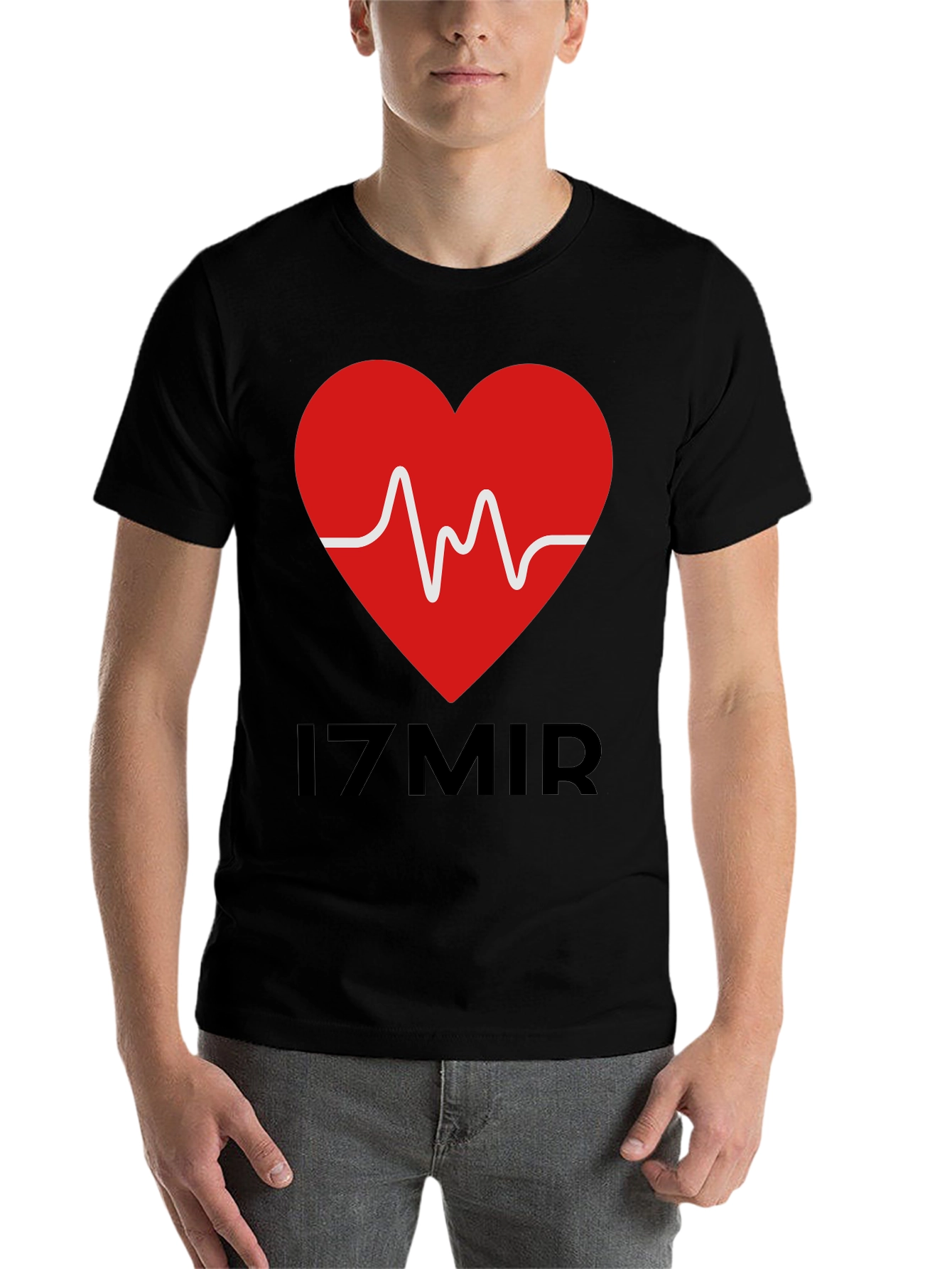 Black Izmir Heartbeat T-Shirt - Unique Graphic Tee view 7
